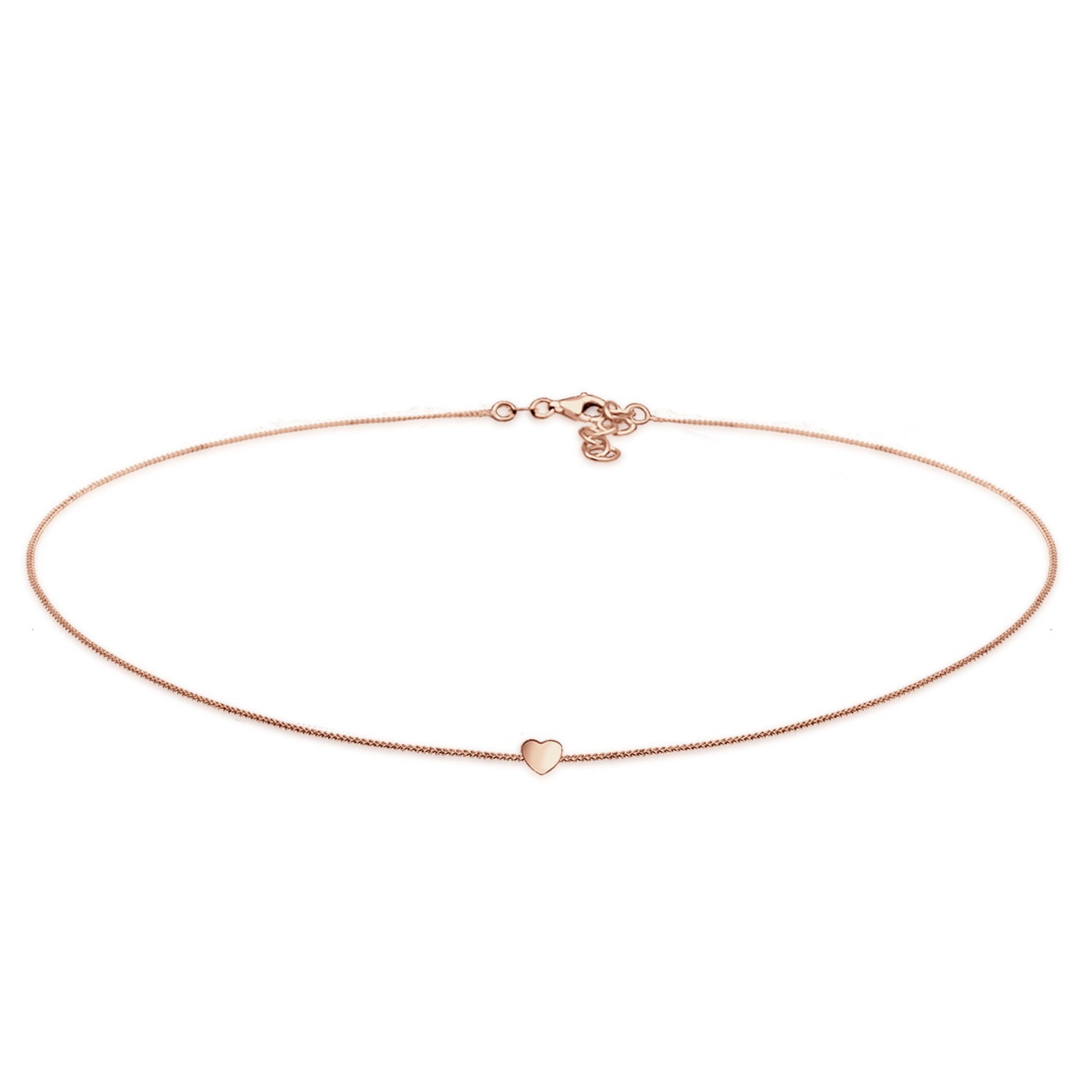 Roségold - Elli | Choker Herz | 925 Sterling Silber Rosegold