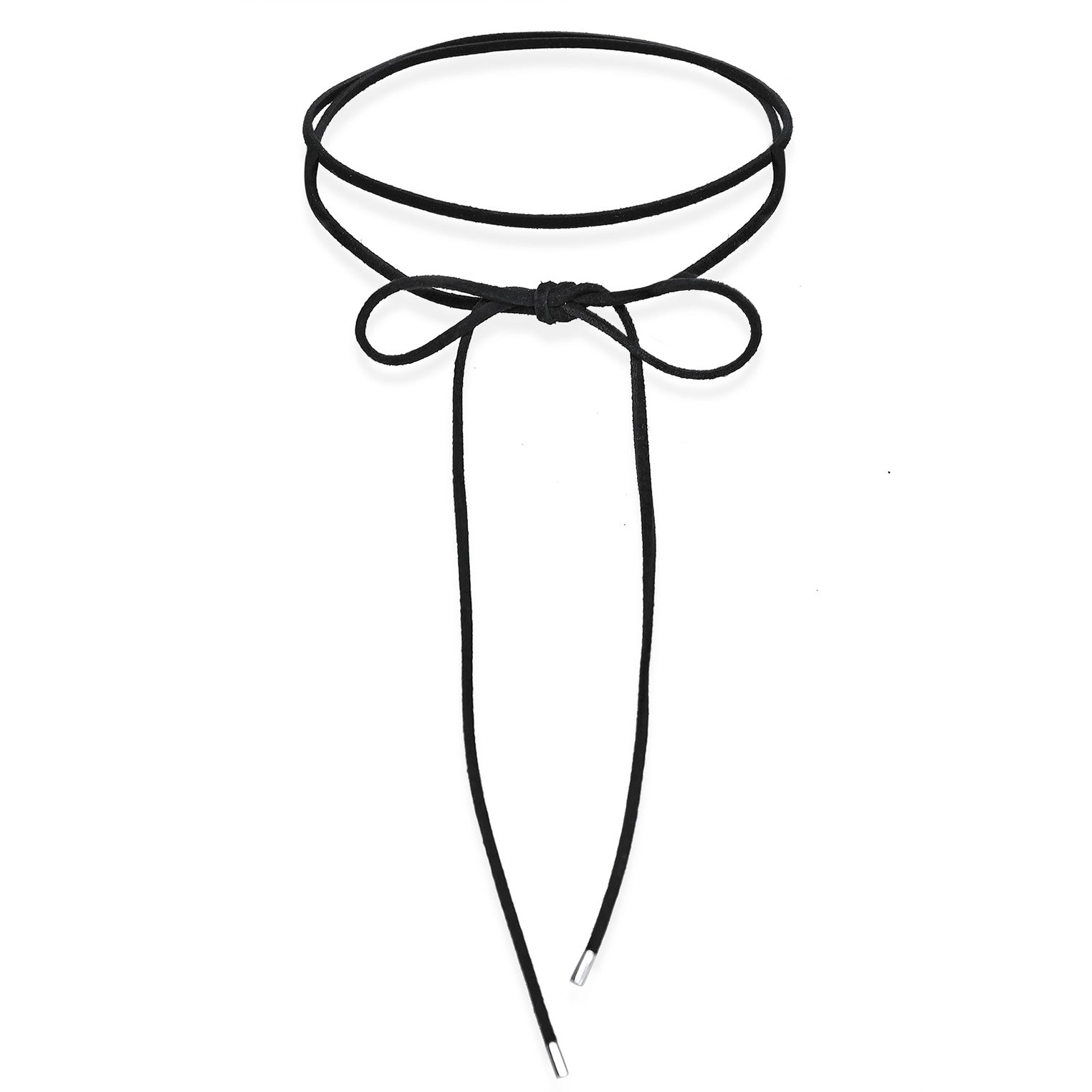 Silber - Elli | Choker Schleife | Kunstleder | 925er Sterling Silber