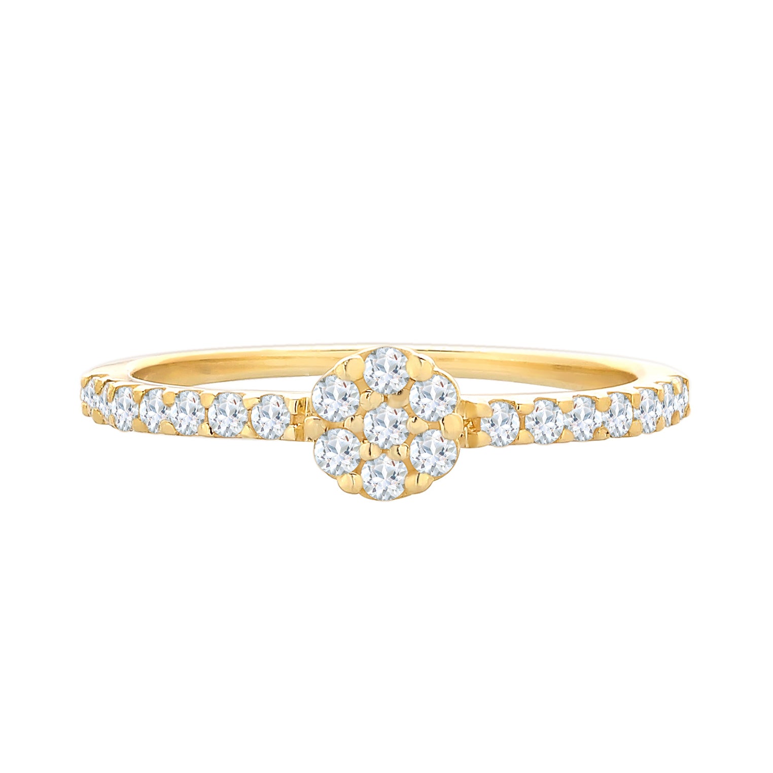 Gold - Elli PREMIUM | Verlobungsring | Topas ( Weiß ) | 585 Gelbgold