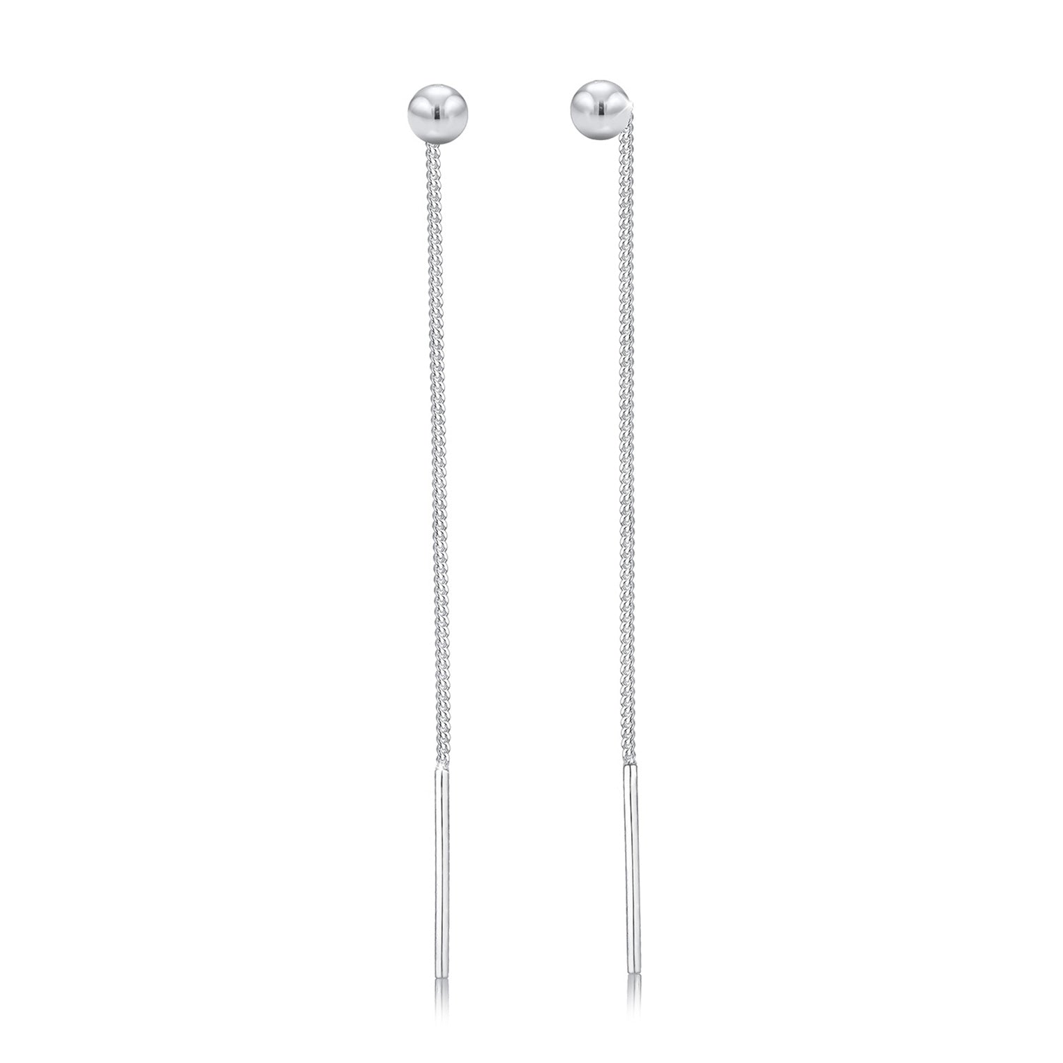 Silber - Elli | Durchzieh-Ohrhänger Kugel | 925er Sterling Silber