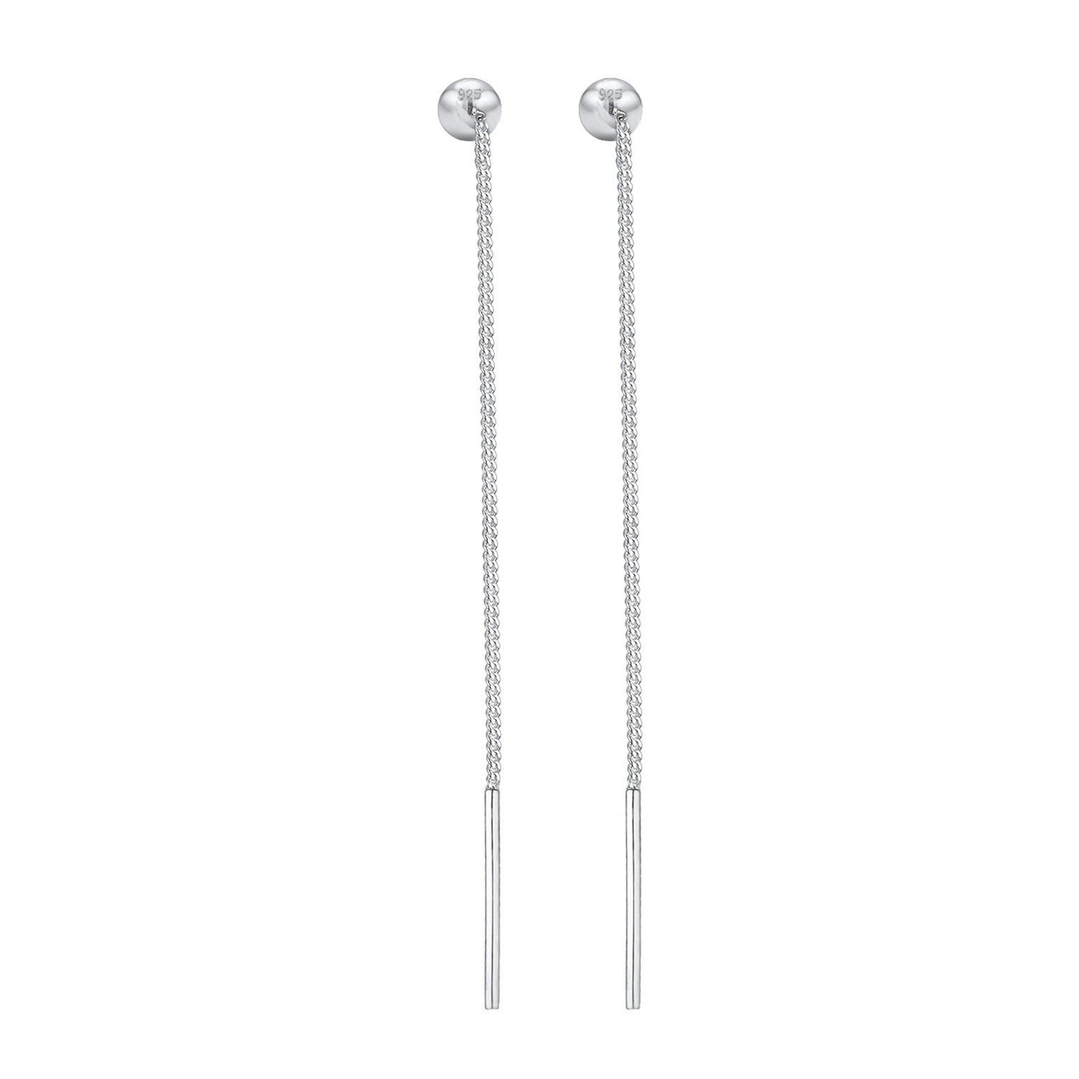 Silber - Elli | Durchzieh-Ohrhänger Kugel | 925er Sterling Silber