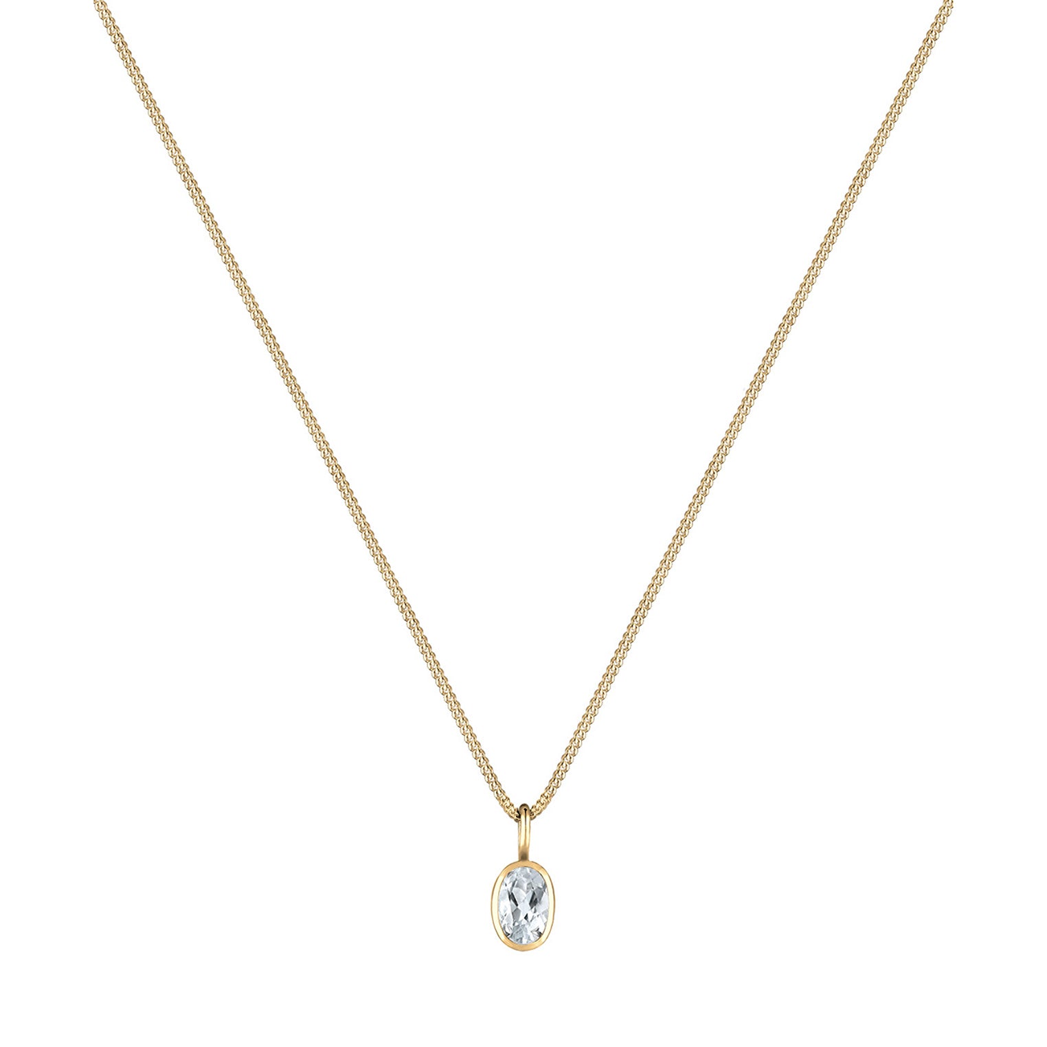 Gold - Elli PREMIUM | Halskette | Topas (Weiß) | 585 Gelbgold