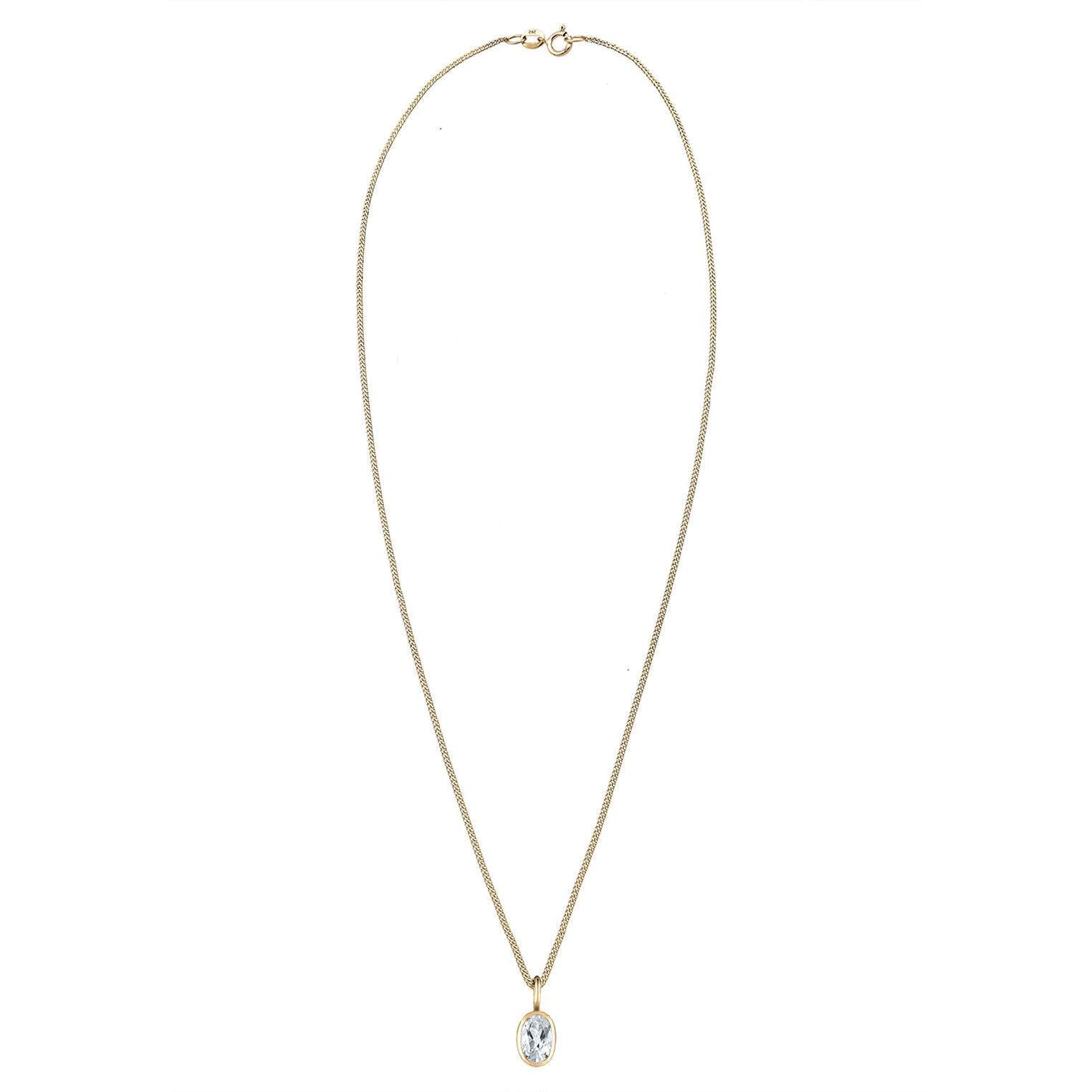 Gold - Elli PREMIUM | Halskette | Topas (Weiß) | 585 Gelbgold