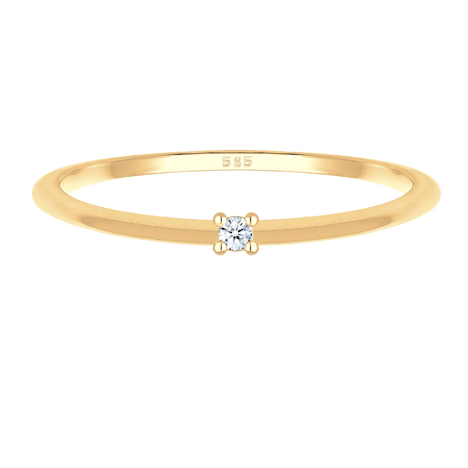 Gold - Elli DIAMONDS | Solitär-Ring | Diamant ( Weiß, 0,015 ct ) | 585 Gelbgold