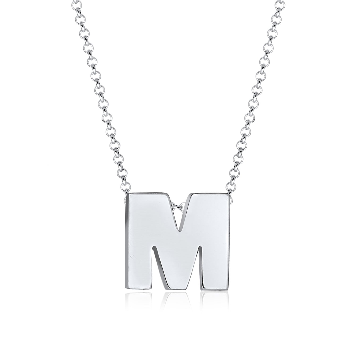 Silber - Elli | Halskette Buchstabe M | 925er Sterling Silber