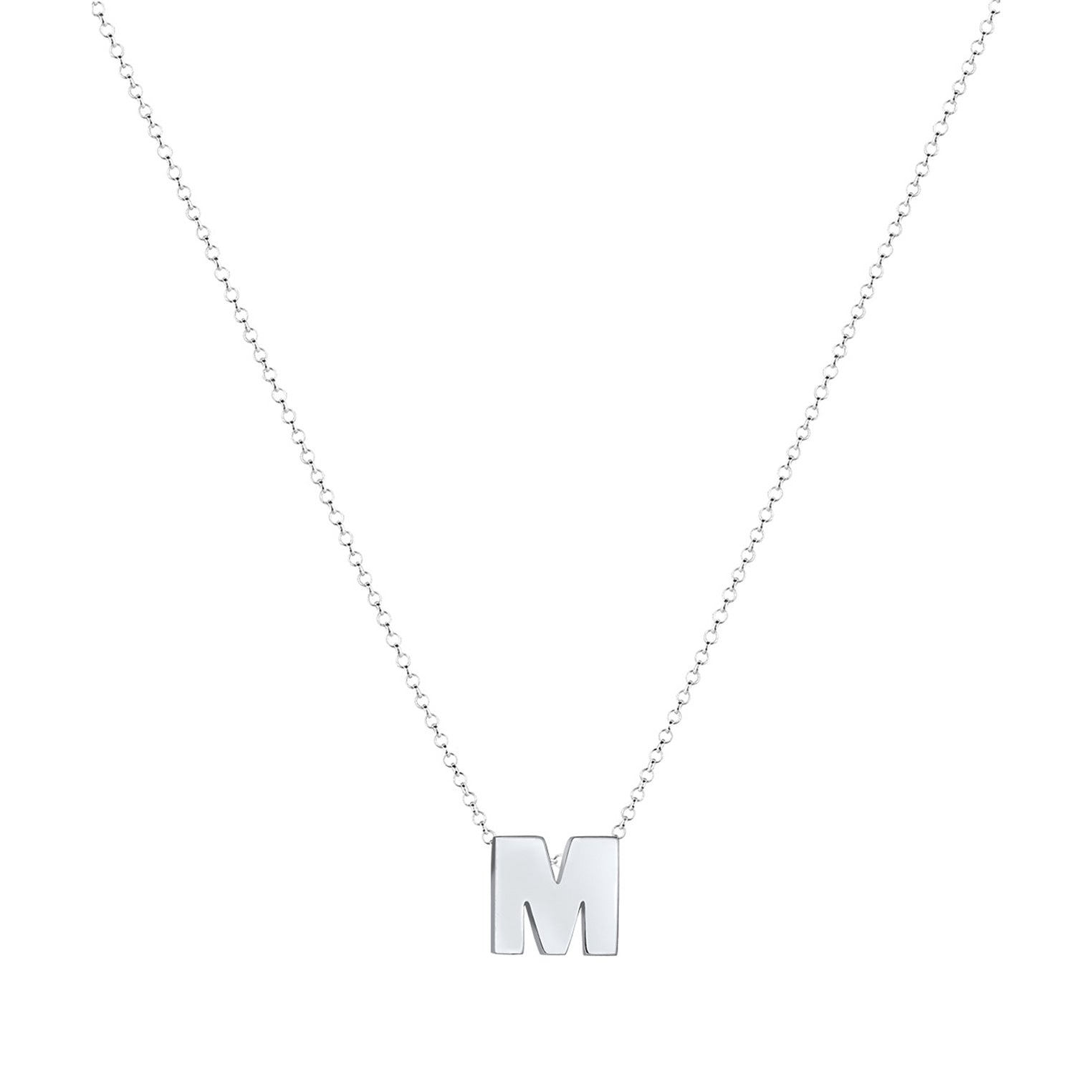 Silber - Elli | Halskette Buchstabe M | 925er Sterling Silber