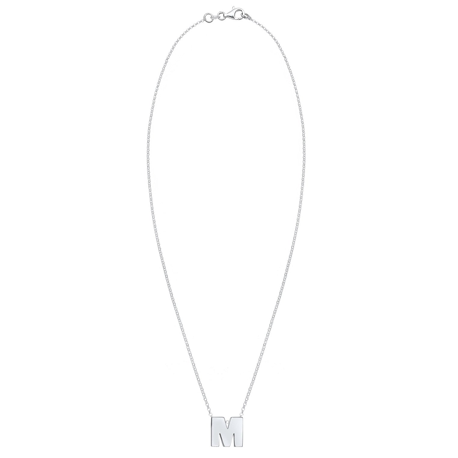 Silber - Elli | Halskette Buchstabe M | 925er Sterling Silber