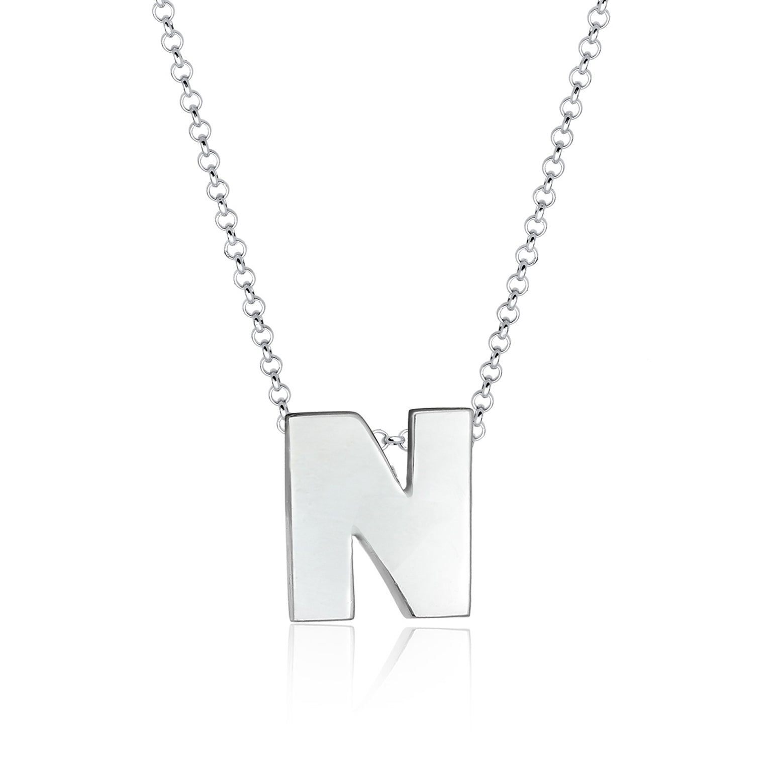 Silber - Elli | Halskette Buchstabe N | 925er Sterling Silber