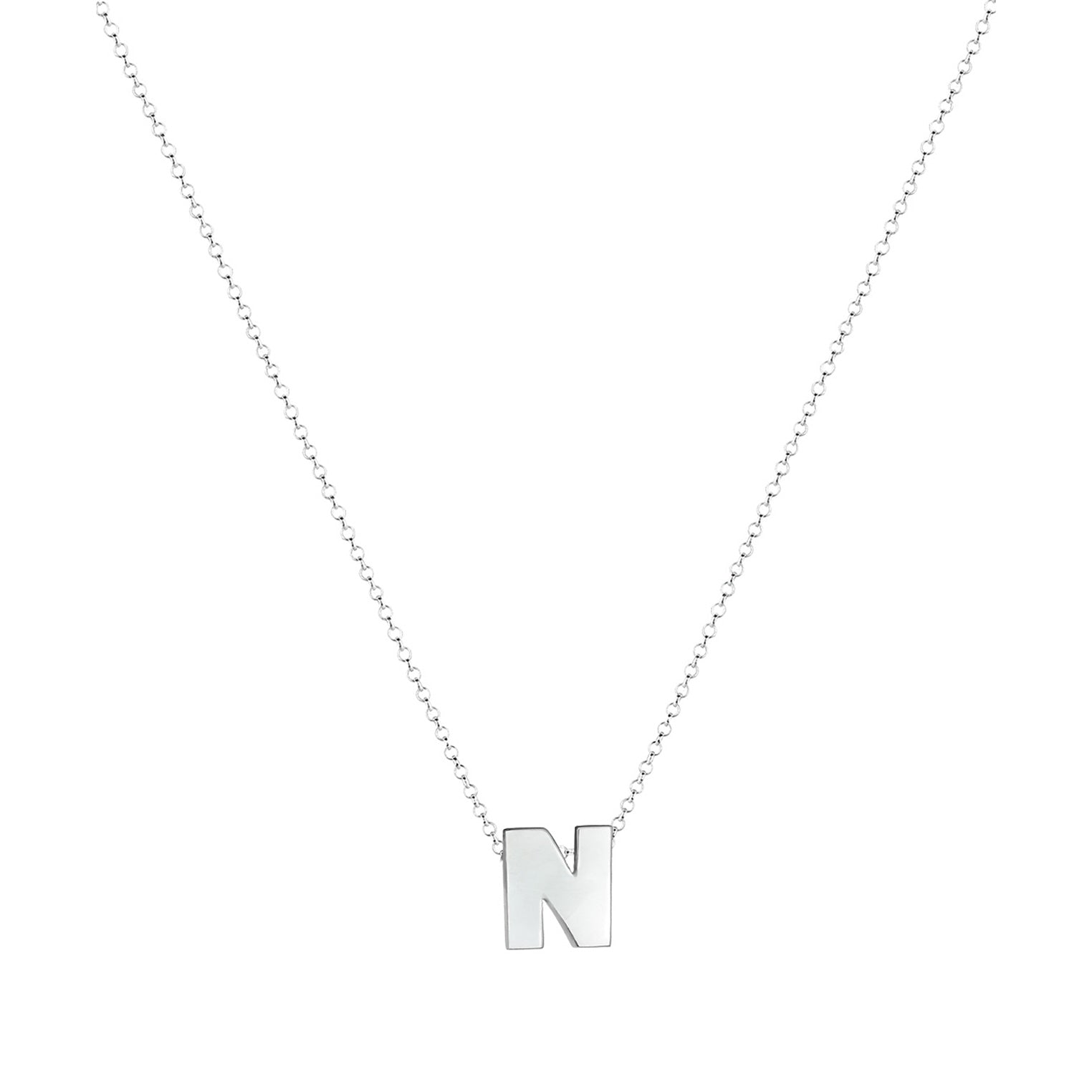 Silber - Elli | Halskette Buchstabe N | 925er Sterling Silber
