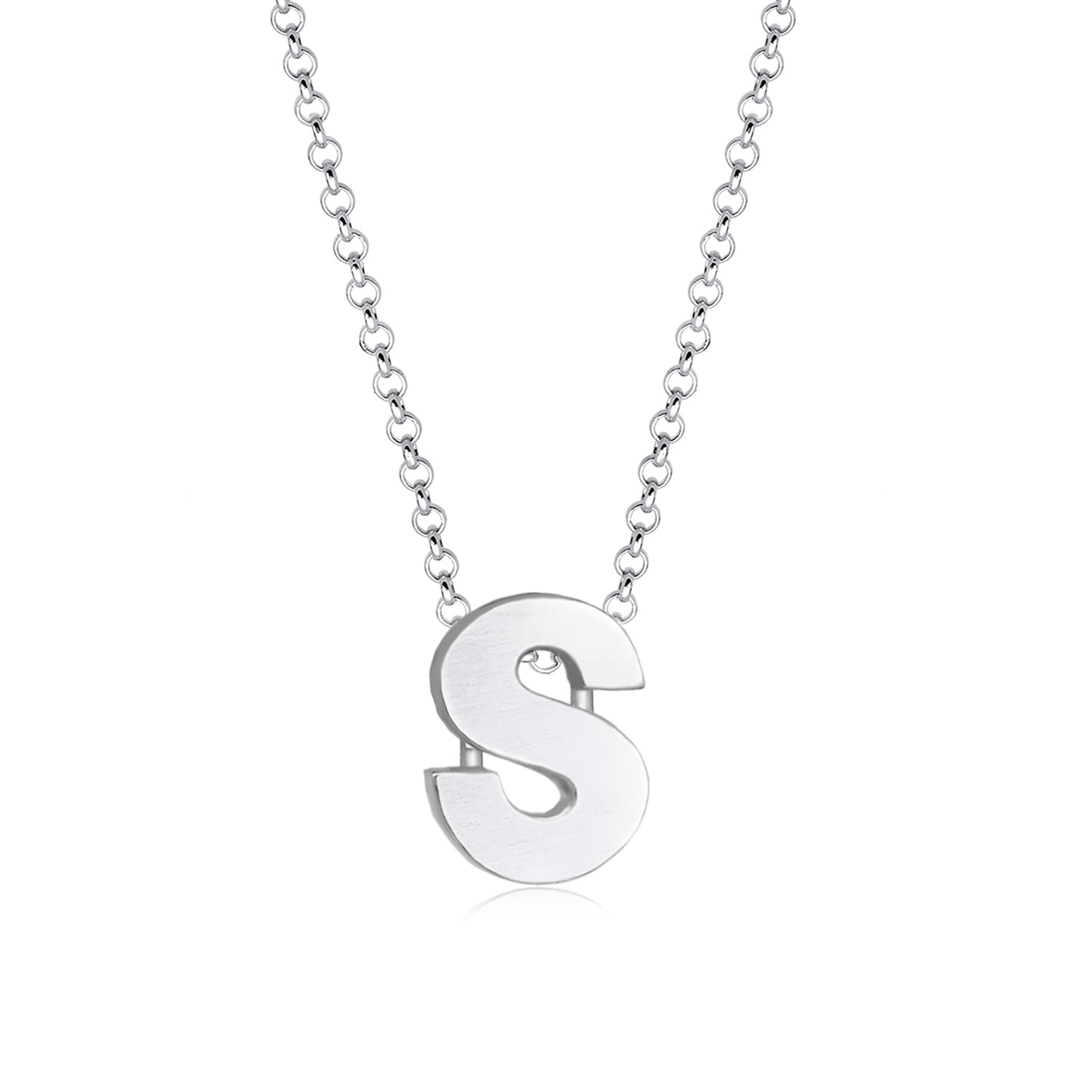 Silber - Elli | Halskette Buchstabe S | 925er Sterling Silber