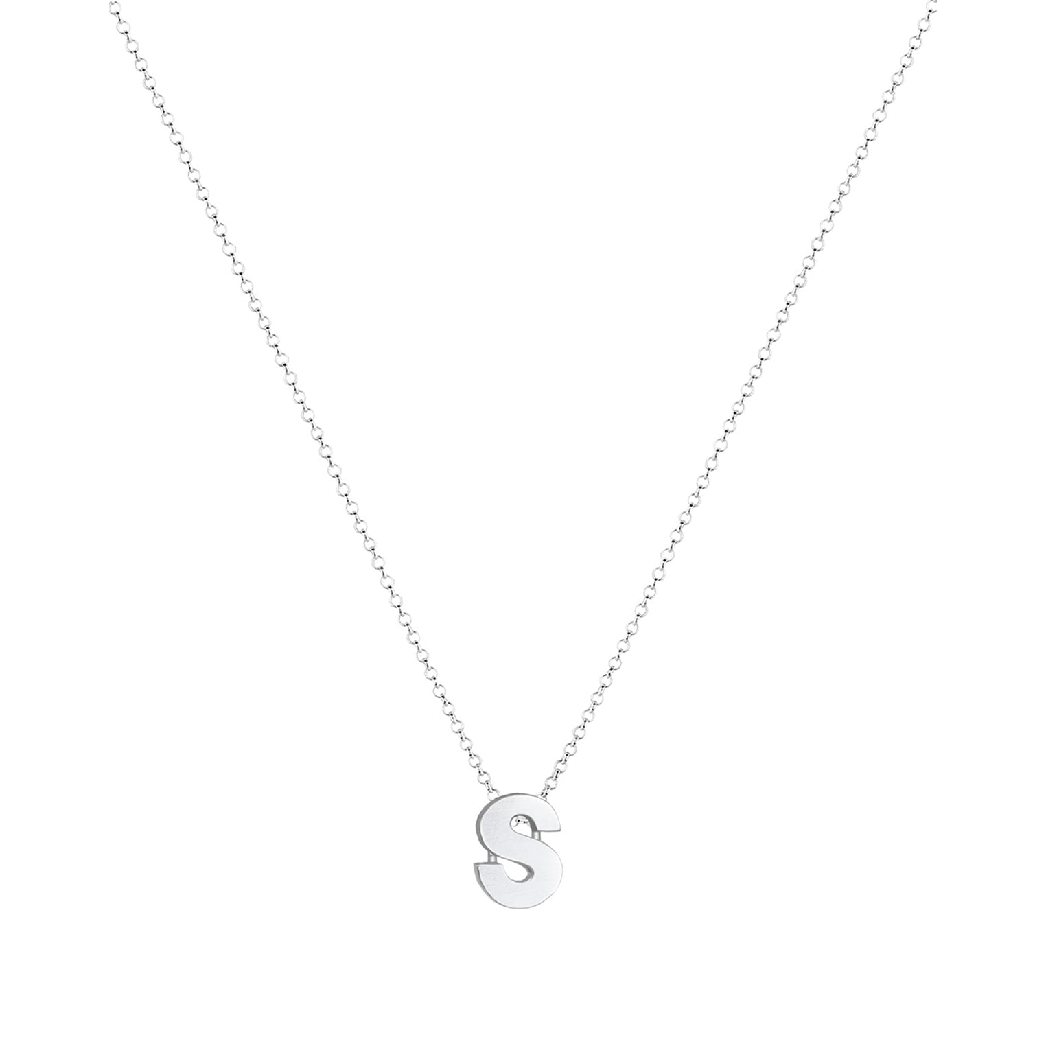 Silber - Elli | Halskette Buchstabe S | 925er Sterling Silber
