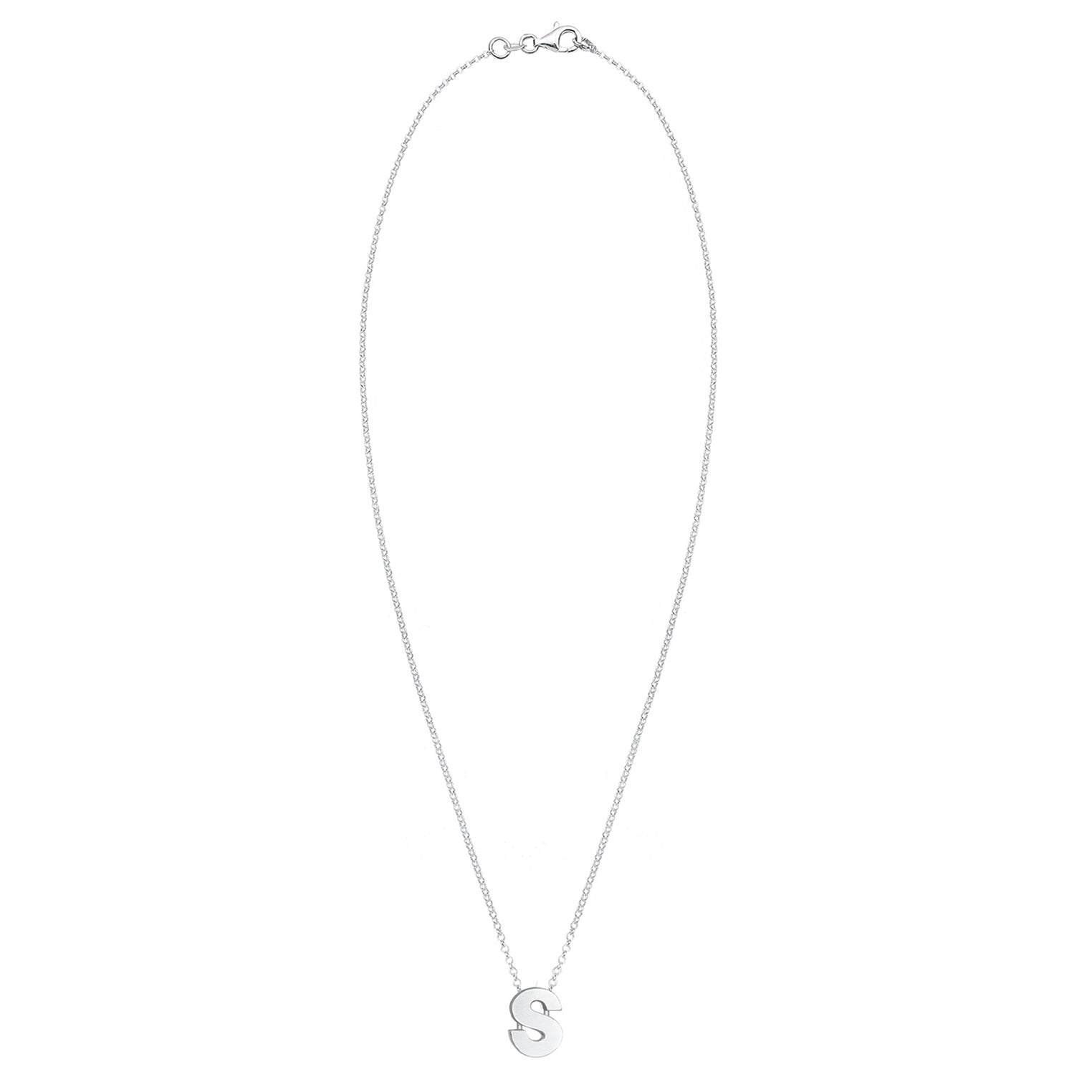 Silber - Elli | Halskette Buchstabe S | 925er Sterling Silber