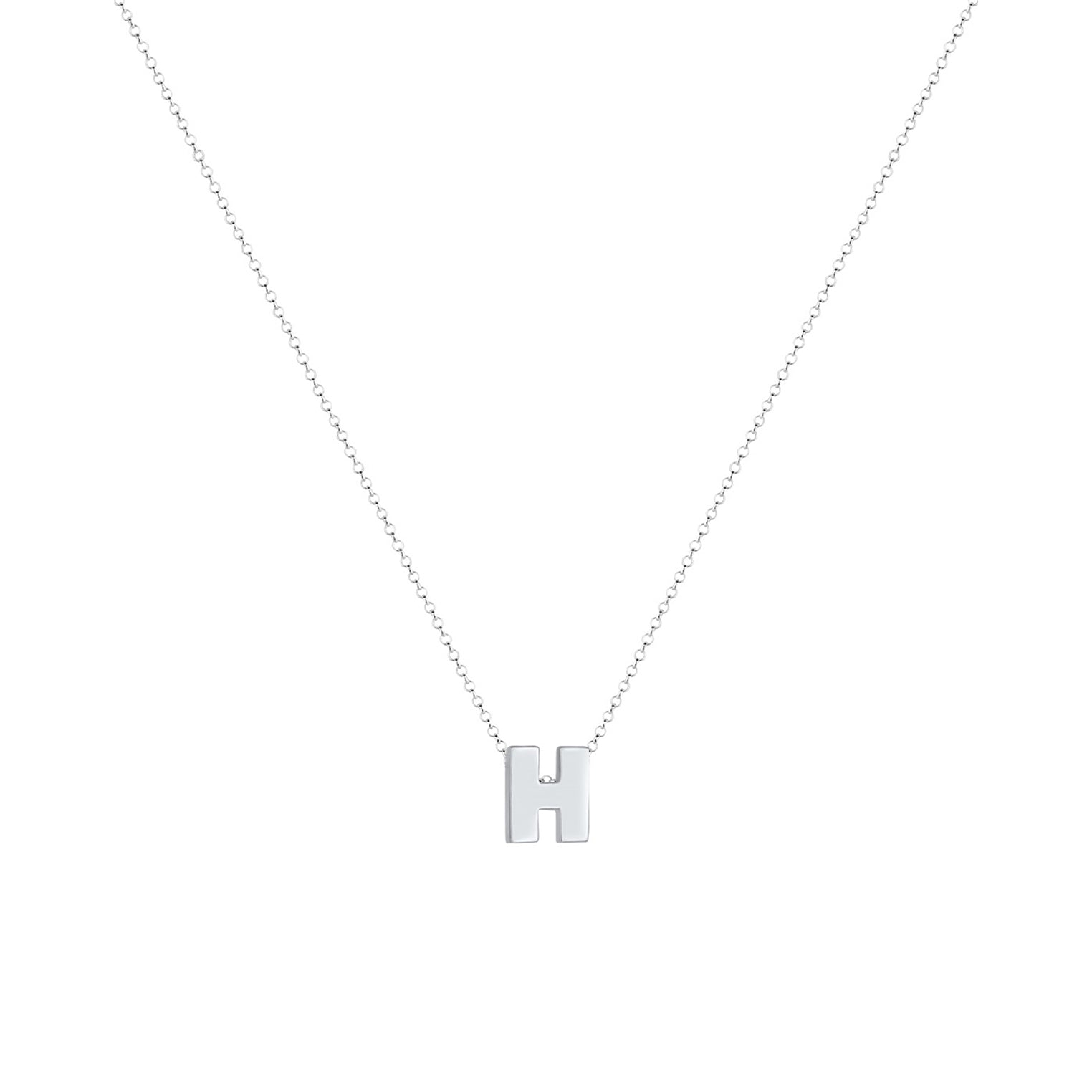 Silber - Elli | Halskette Buchstabe H | 925er Sterling Silber