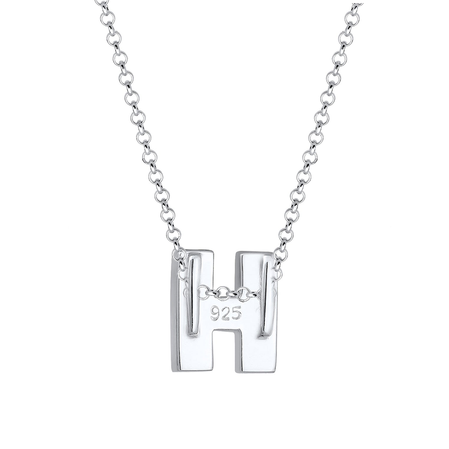 Silber - Elli | Halskette Buchstabe H | 925er Sterling Silber
