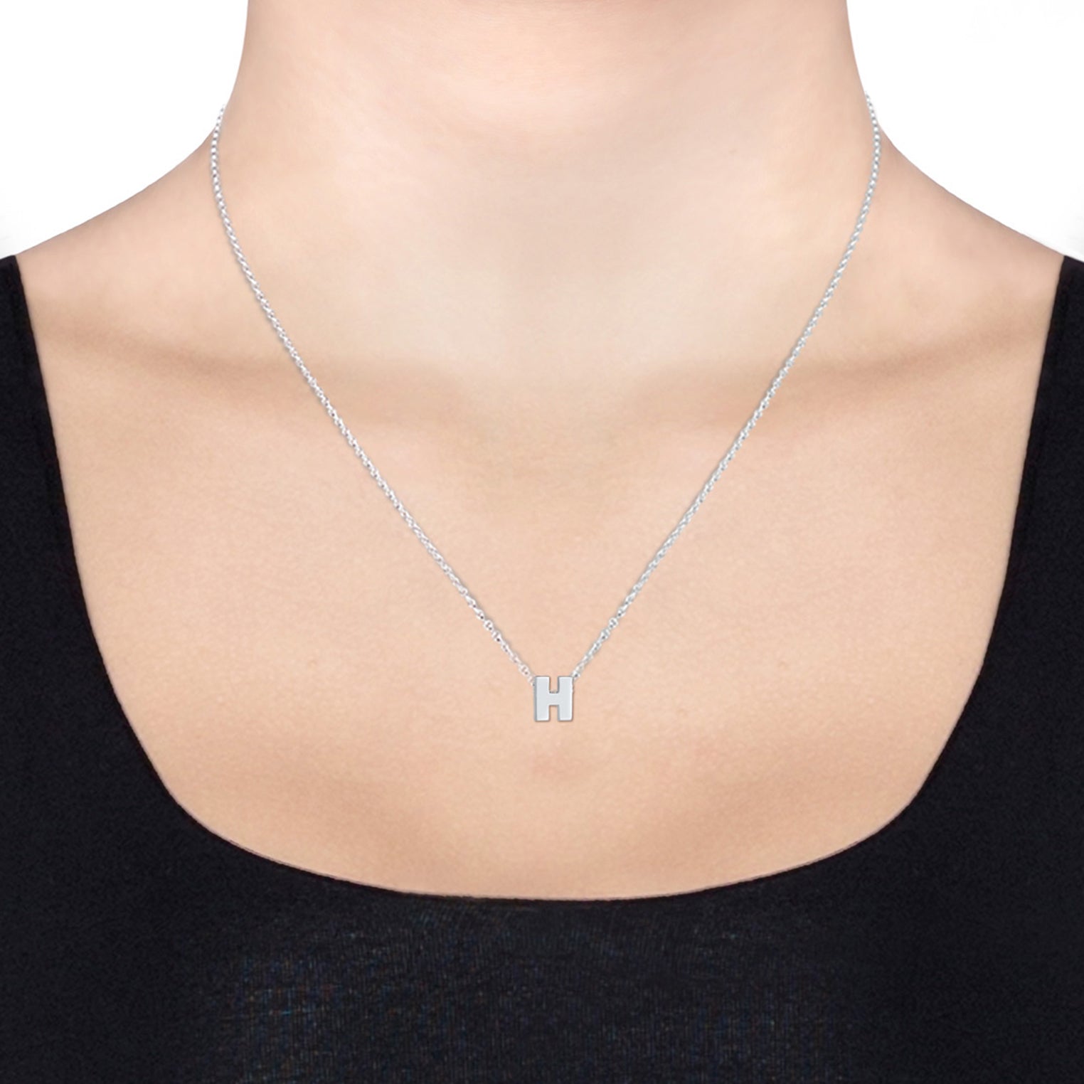 Silber - Elli | Halskette Buchstabe H | 925er Sterling Silber