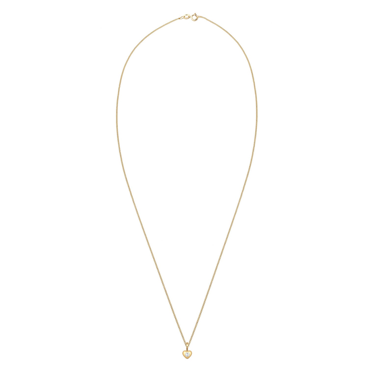 Gold - Elli PREMIUM | Halskette Herz | Zirkonia (Weiß) | 585 Gelbgold