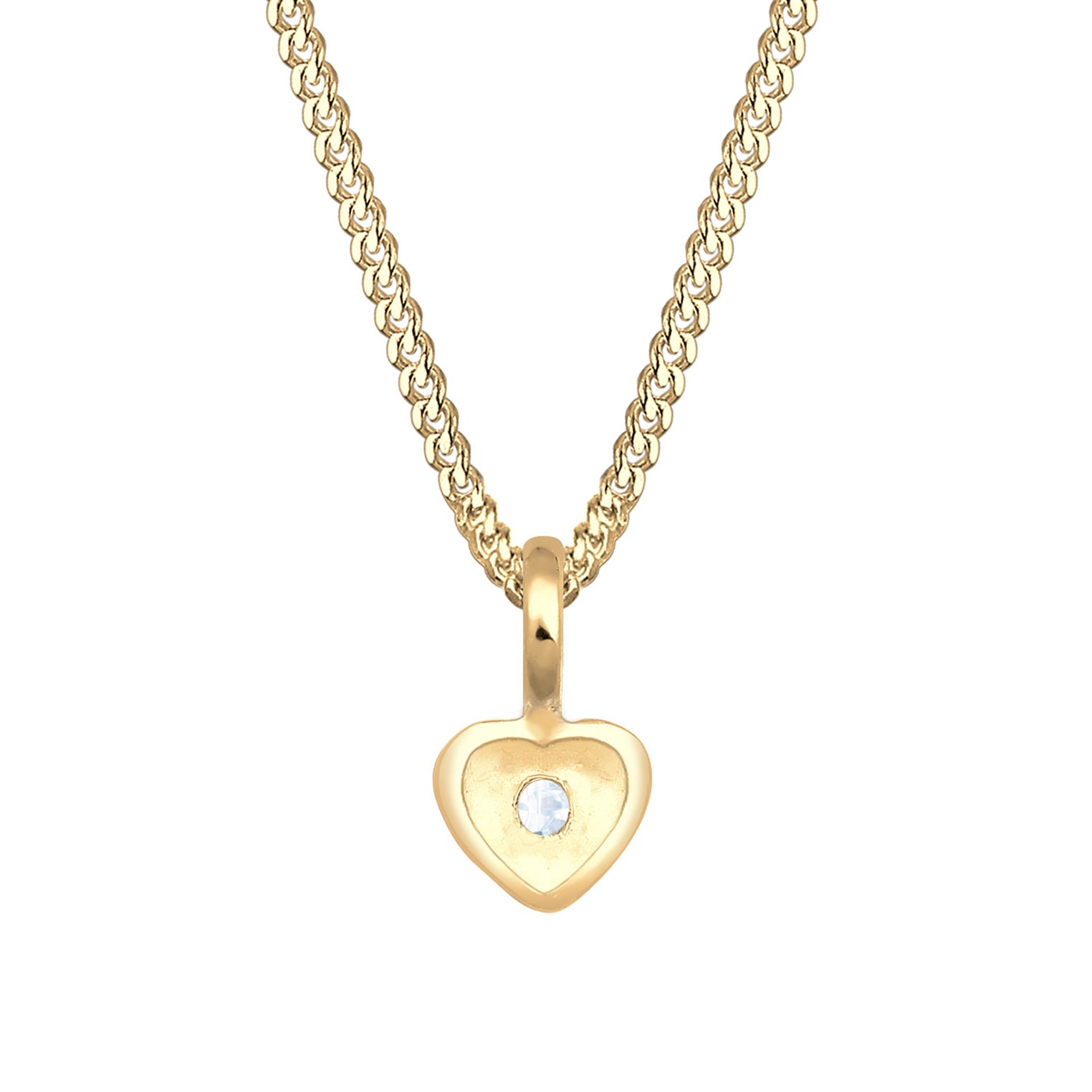 Gold - Elli PREMIUM | Halskette Herz | Zirkonia (Weiß) | 585 Gelbgold