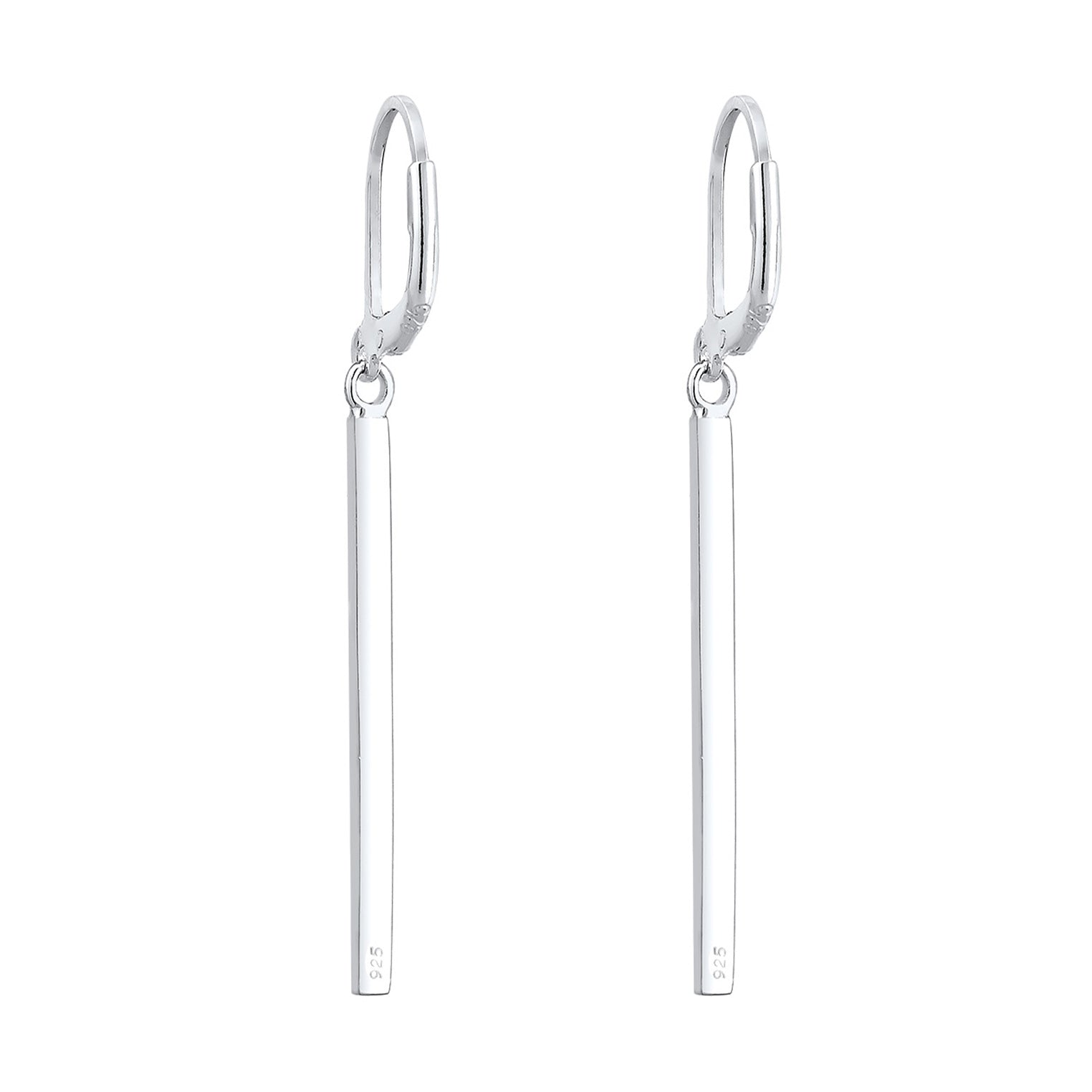 Silber - Elli | Ohrhänger Geo | Mit Kristallen von Swarovski® (Weiß) | 925er Sterling Silber