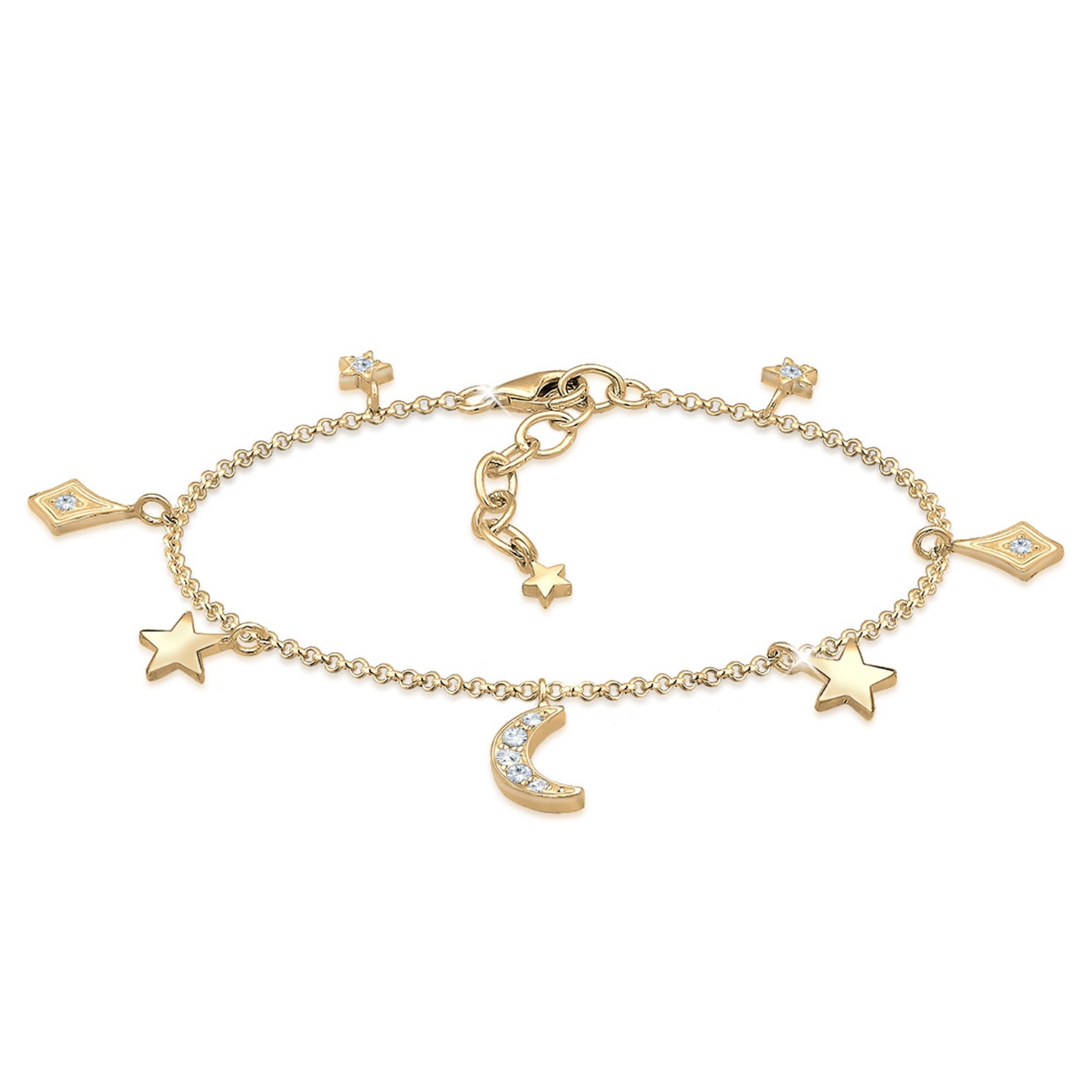 Gold - Elli | Armband Astro | Kristall ( Weiß ) | 925 Sterling Silber vergoldet