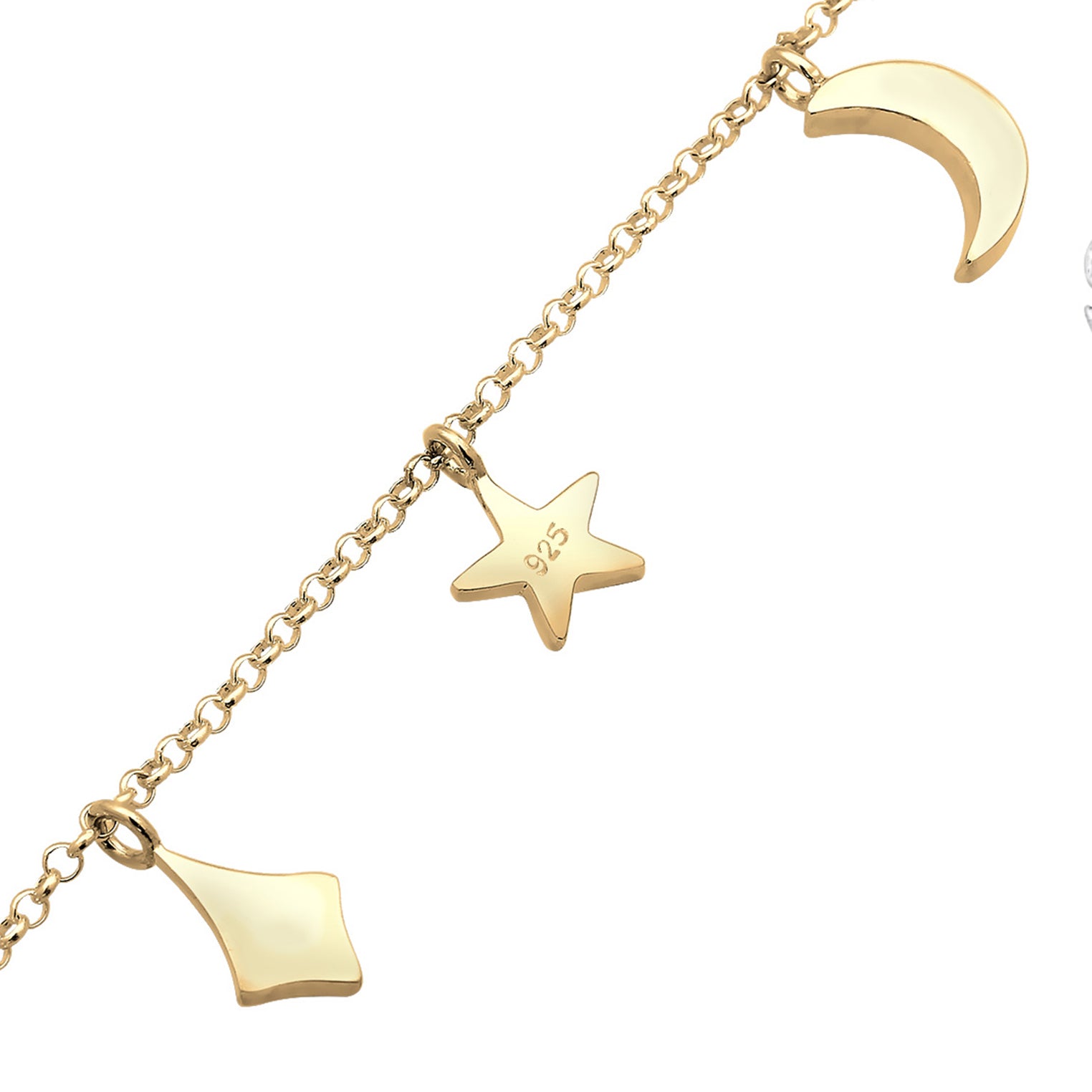 Gold - Elli | Armband Astro | Kristall ( Weiß ) | 925 Sterling Silber vergoldet