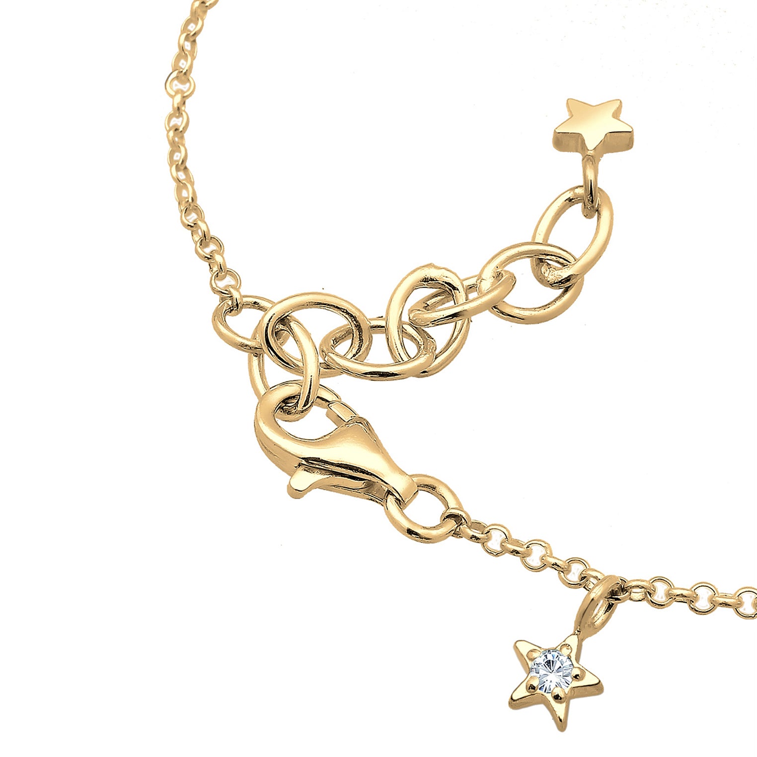 Gold - Elli | Armband Astro | Kristall ( Weiß ) | 925 Sterling Silber vergoldet