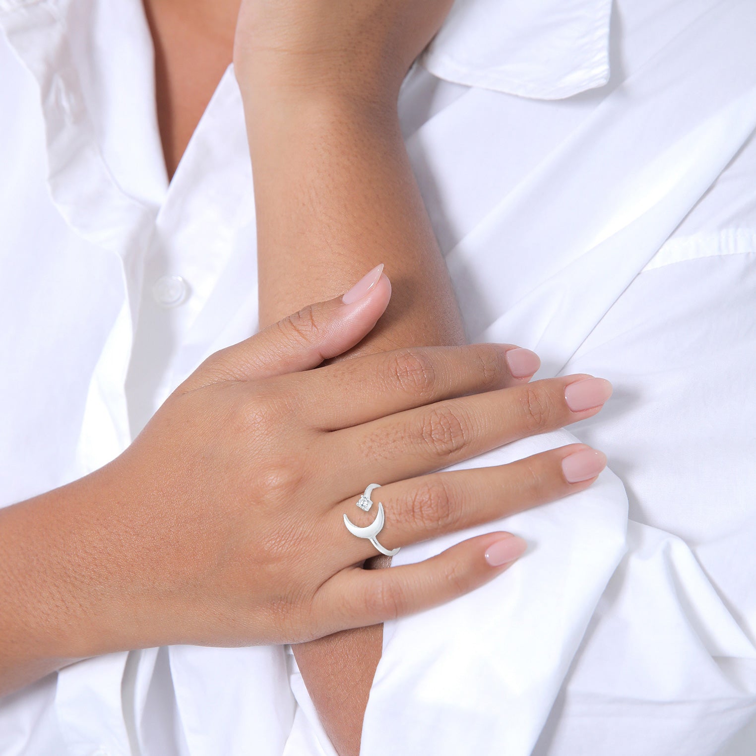 Silber - Elli | Ring Astro | Zirkonia ( Weiß ) | 925er Sterling Silber