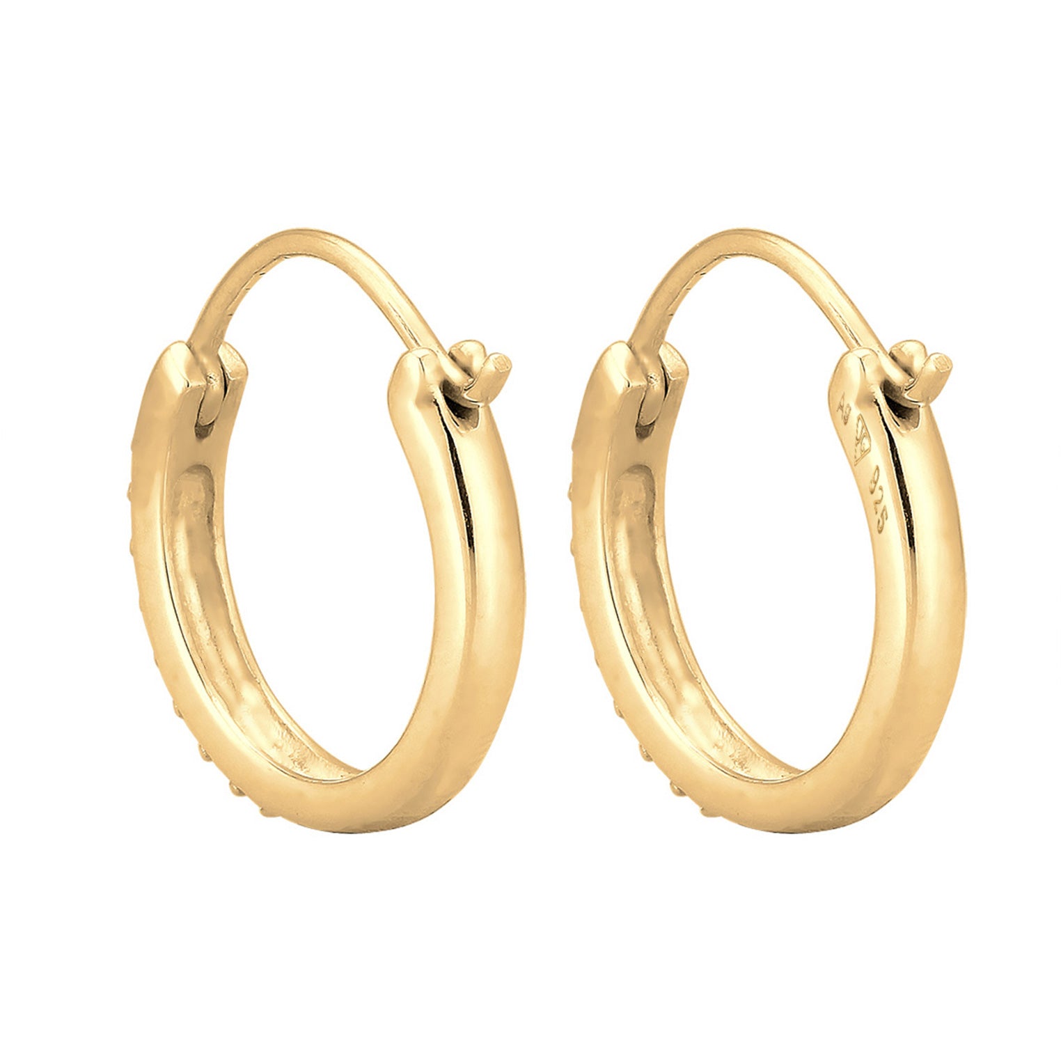 Gold - Elli | Creole | Kristall ( Rosa ) | 925 Sterling Silber vergoldet
