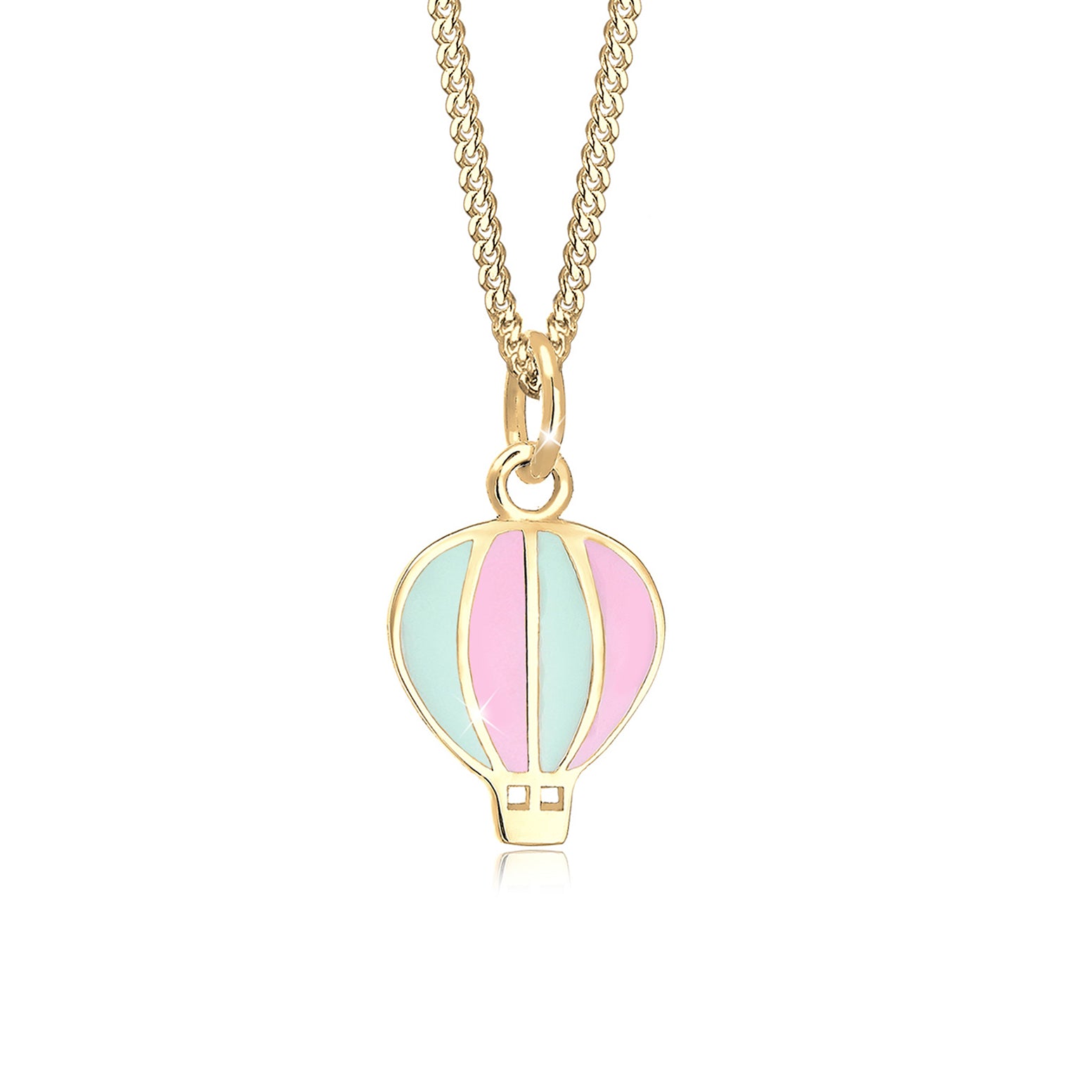 Gold - Elli | Halskette Heissluftballon | 925 Sterling Silber vergoldet