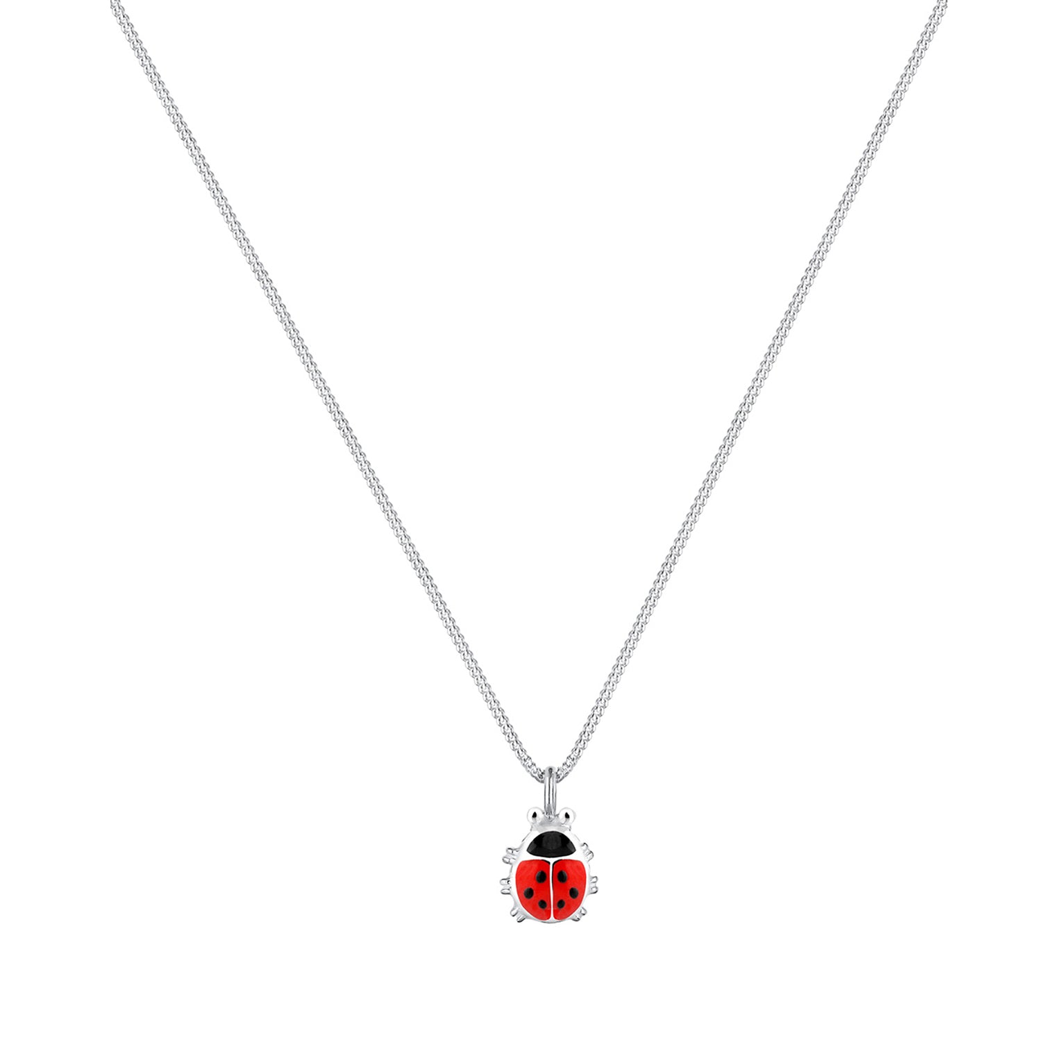 Silber - Elli | Halskette Marienkäfer | Kristall (Rot) | 925er Sterling Silber