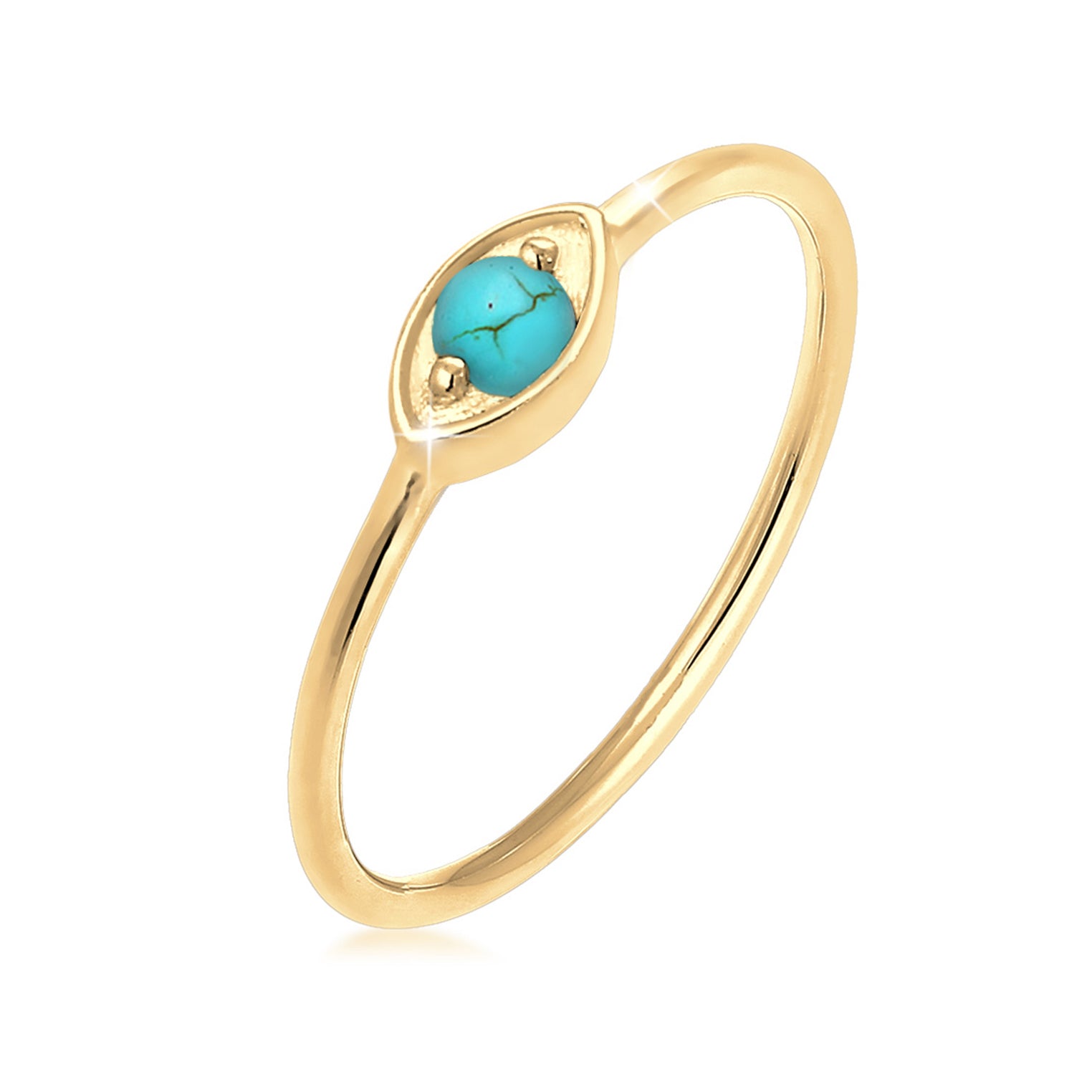 Gold - Elli | Ring Evil Eye | Howlith ( Türkis ) | 925 Sterling Silber vergoldet