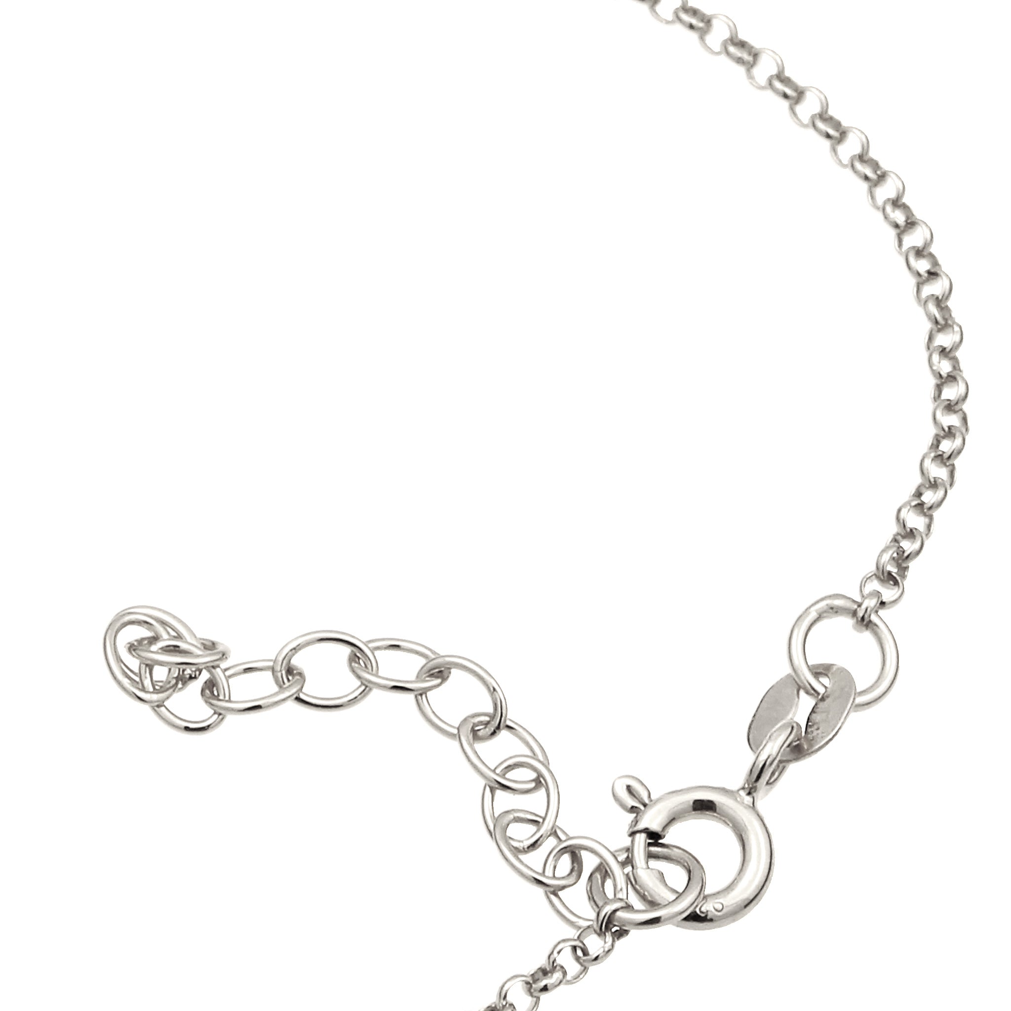 Silber - Elli | Armband Handchain | Kristall (Weiß) | 925er Sterling Silber