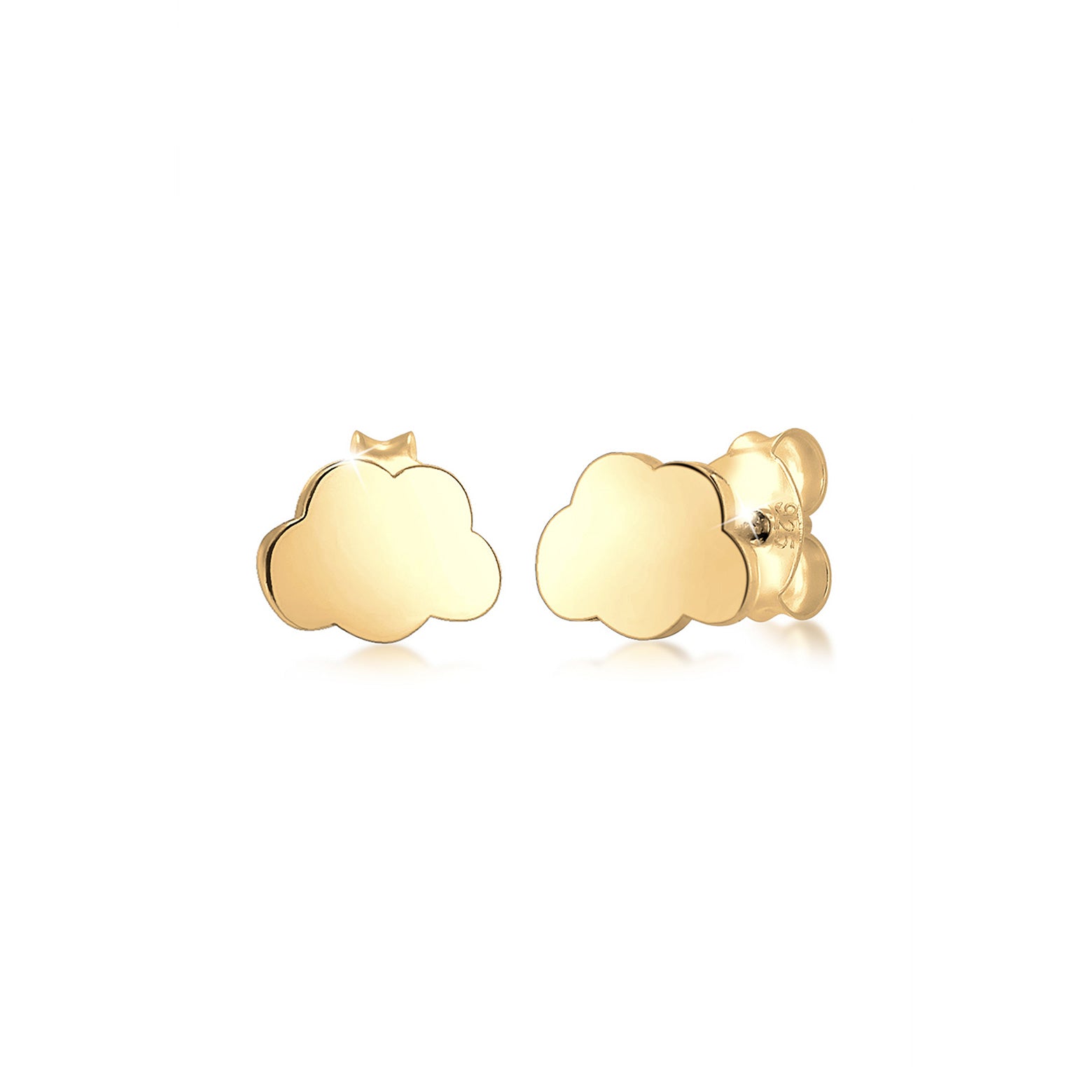 Gold - Elli | Ohrring Wolke | 925 Sterling Silber vergoldet