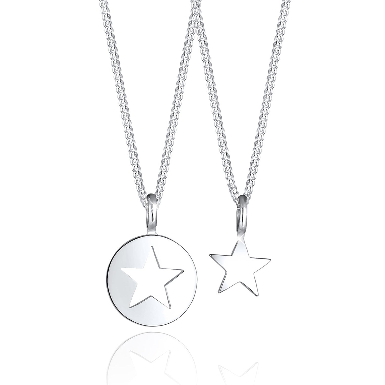 Silber - Elli | Mutter-Kind-Kettenset | 925er Sterling Silber