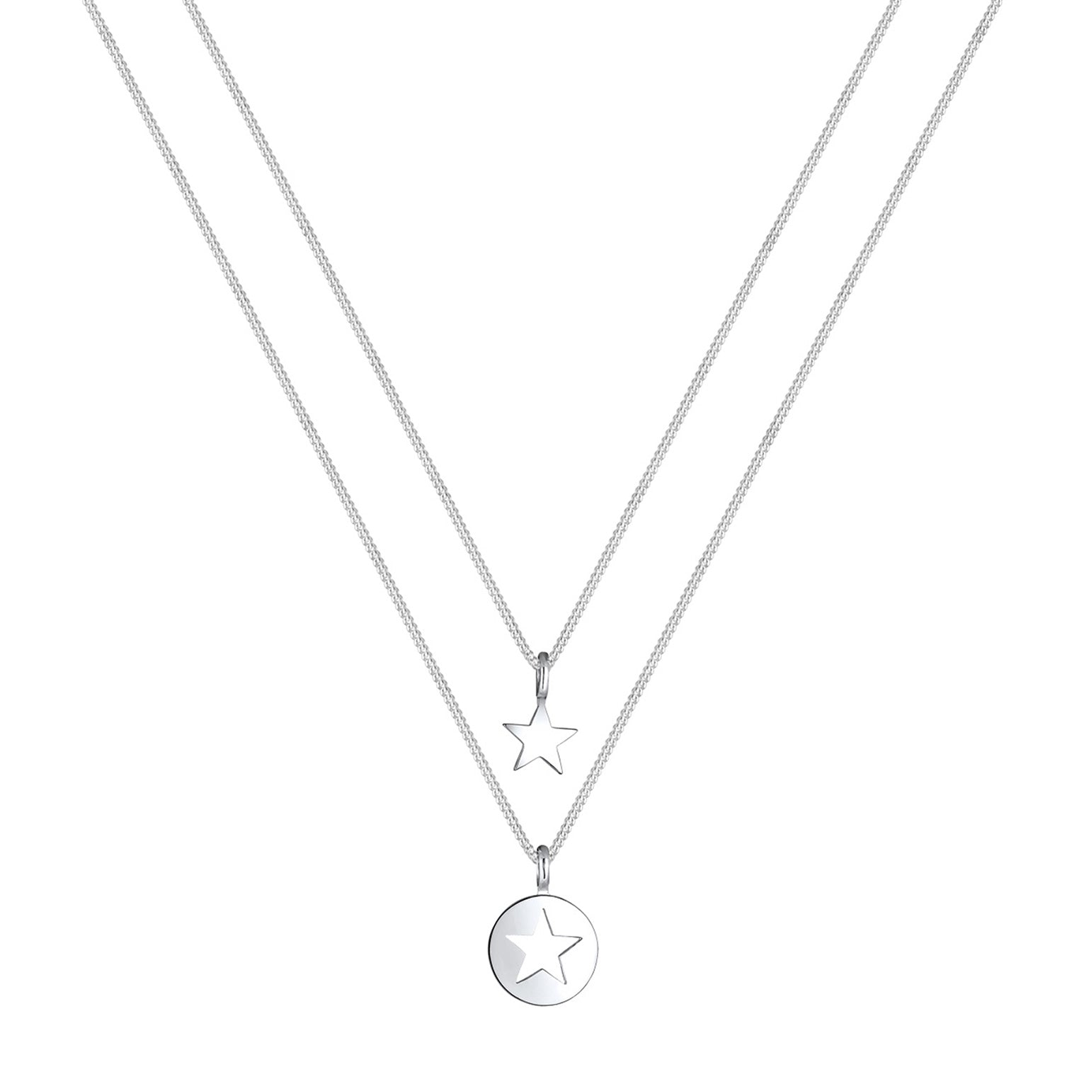 Silber - Elli | Mutter-Kind-Kettenset | 925er Sterling Silber