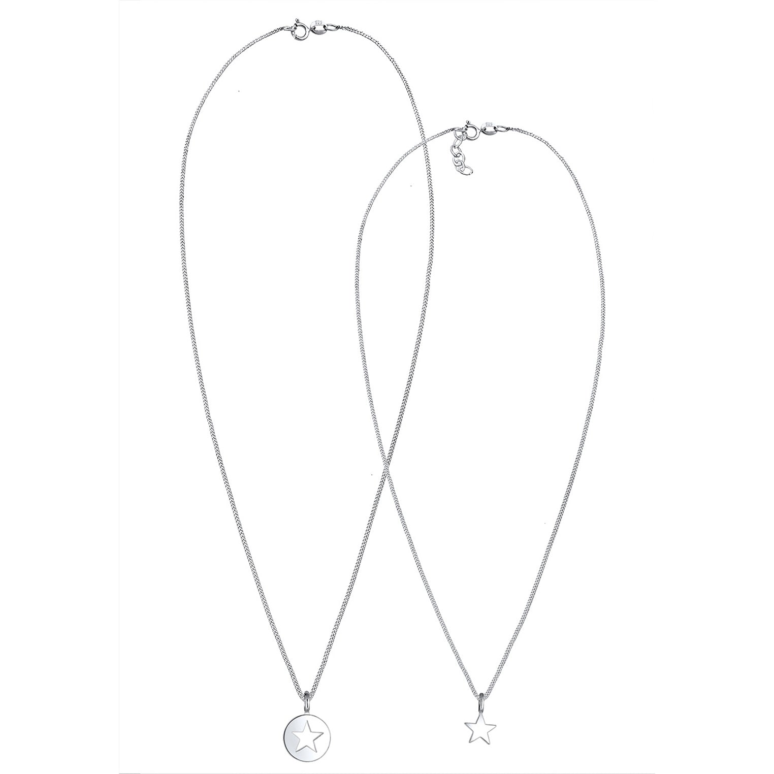 Silber - Elli | Mutter-Kind-Kettenset | 925er Sterling Silber