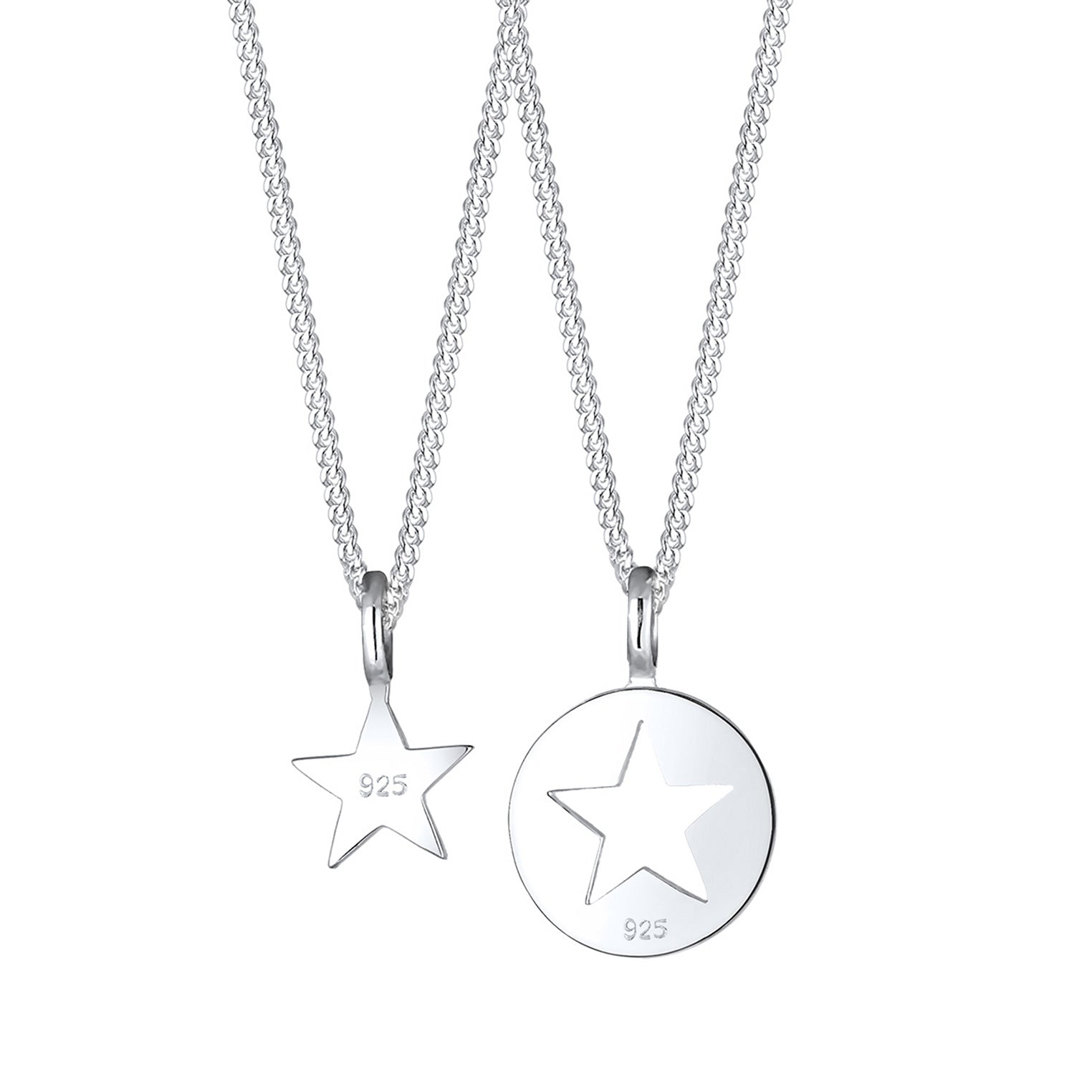 Silber - Elli | Mutter-Kind-Kettenset | 925er Sterling Silber