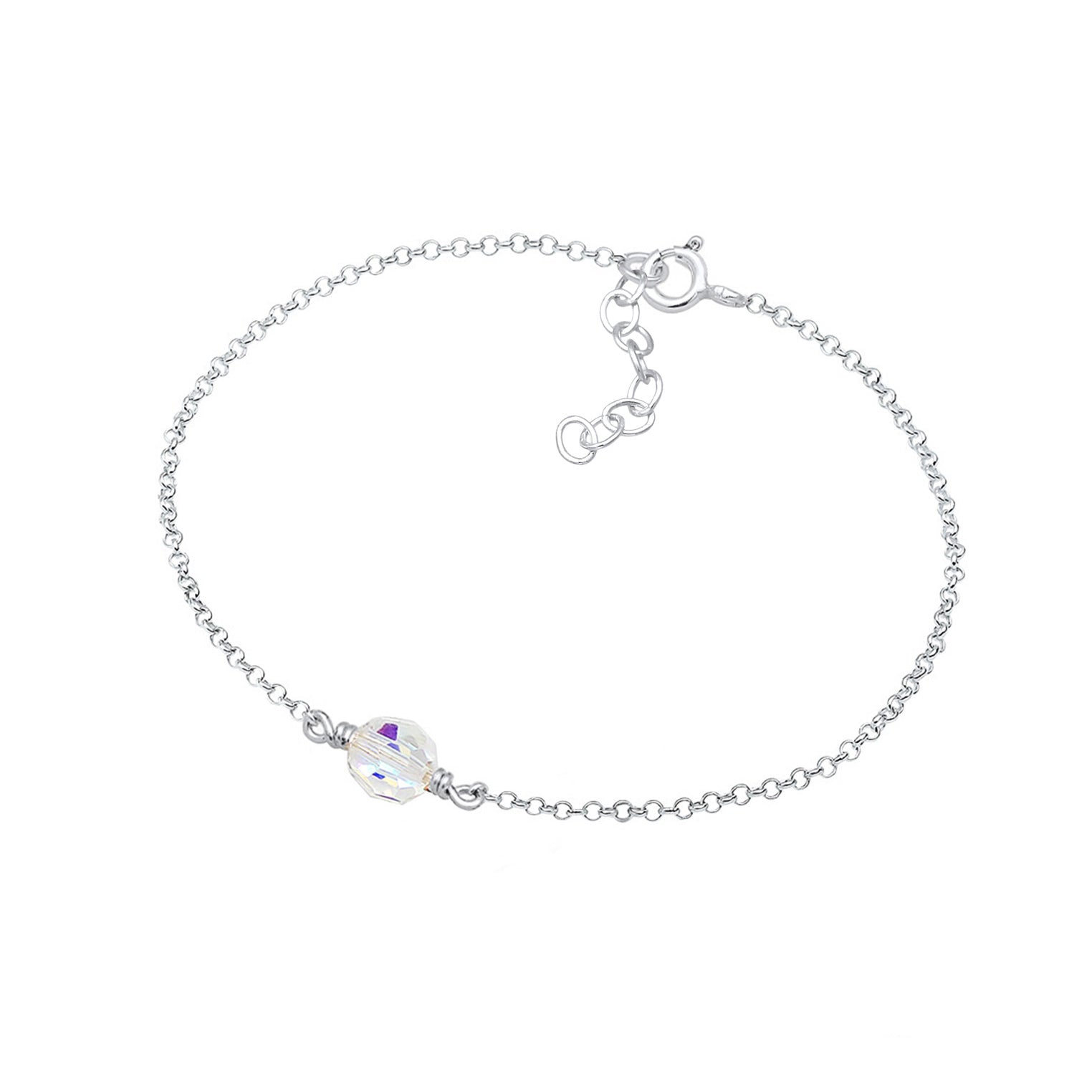 Silber - Elli | Armband | Kristall ( Weiß ) | 925er Sterling Silber