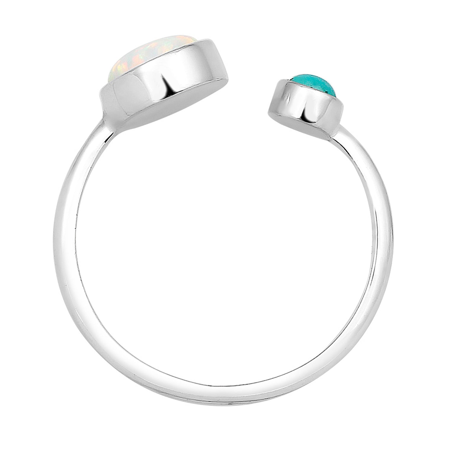 Silber - Elli | Ring | Opal ( Weiß ) | 925er Sterling Silber