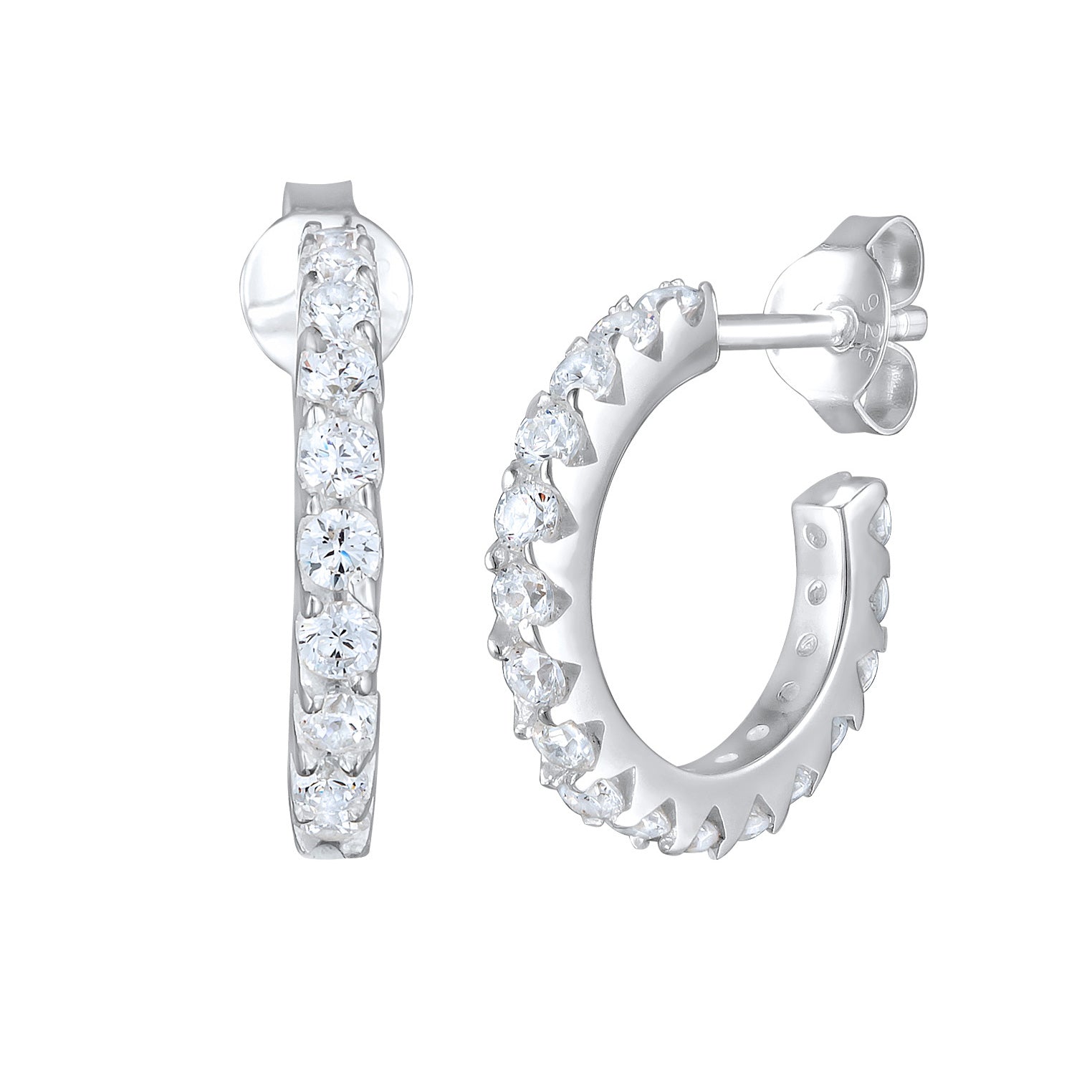Silber - Elli | Creole | Zirkonia ( Weiß ) | 925er Sterling Silber
