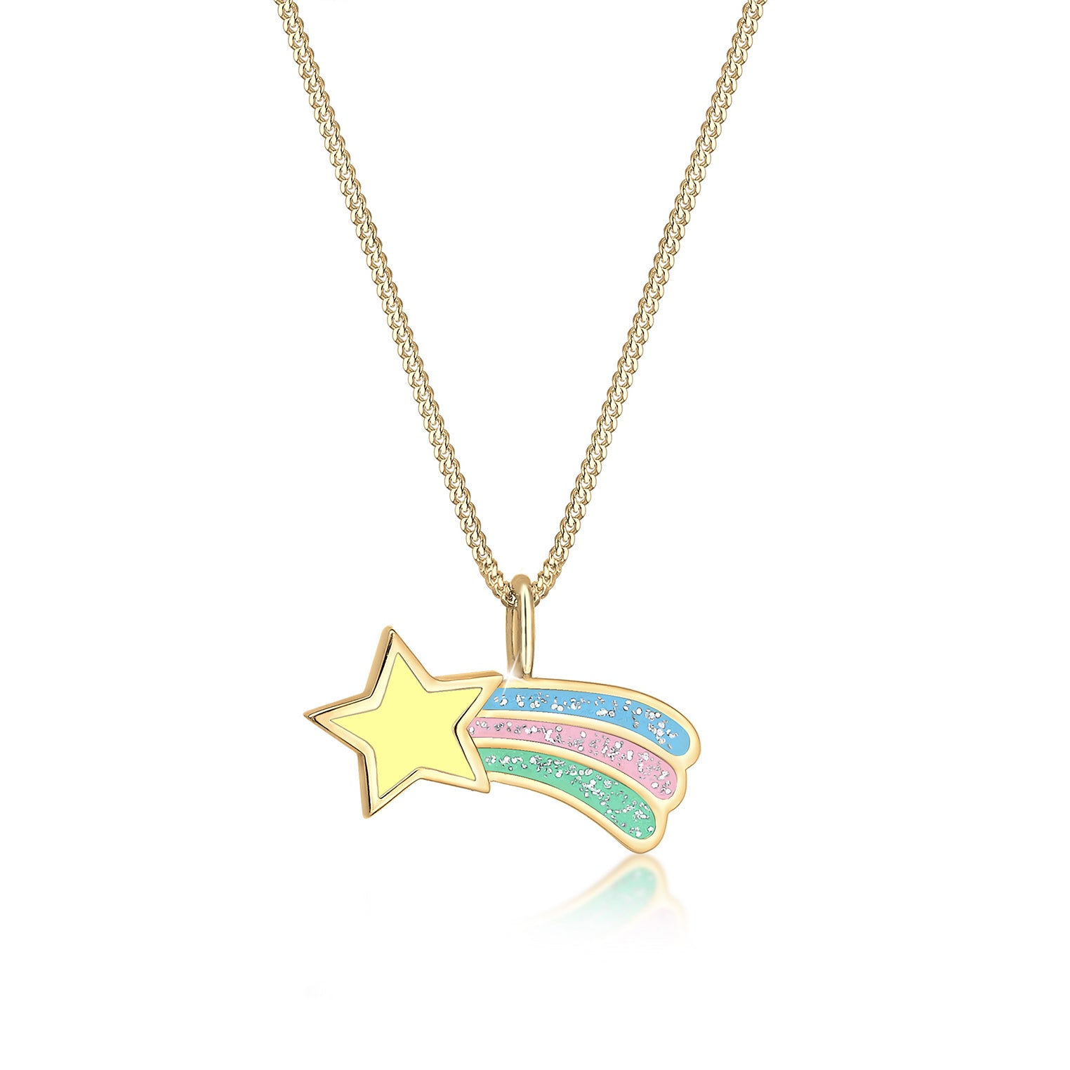 Gold - Elli | Halskette Sternschnuppe | Emaille | 925 Sterling Silber vergoldet