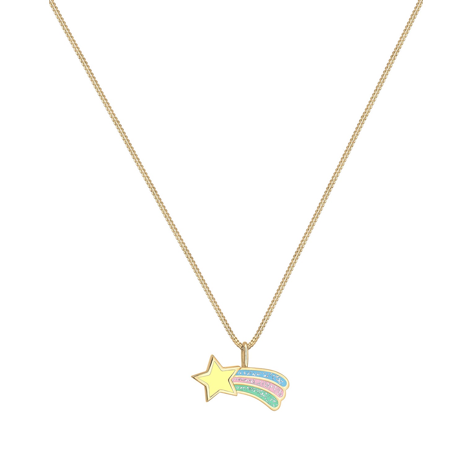 Gold - Elli | Halskette Sternschnuppe | Emaille | 925 Sterling Silber vergoldet