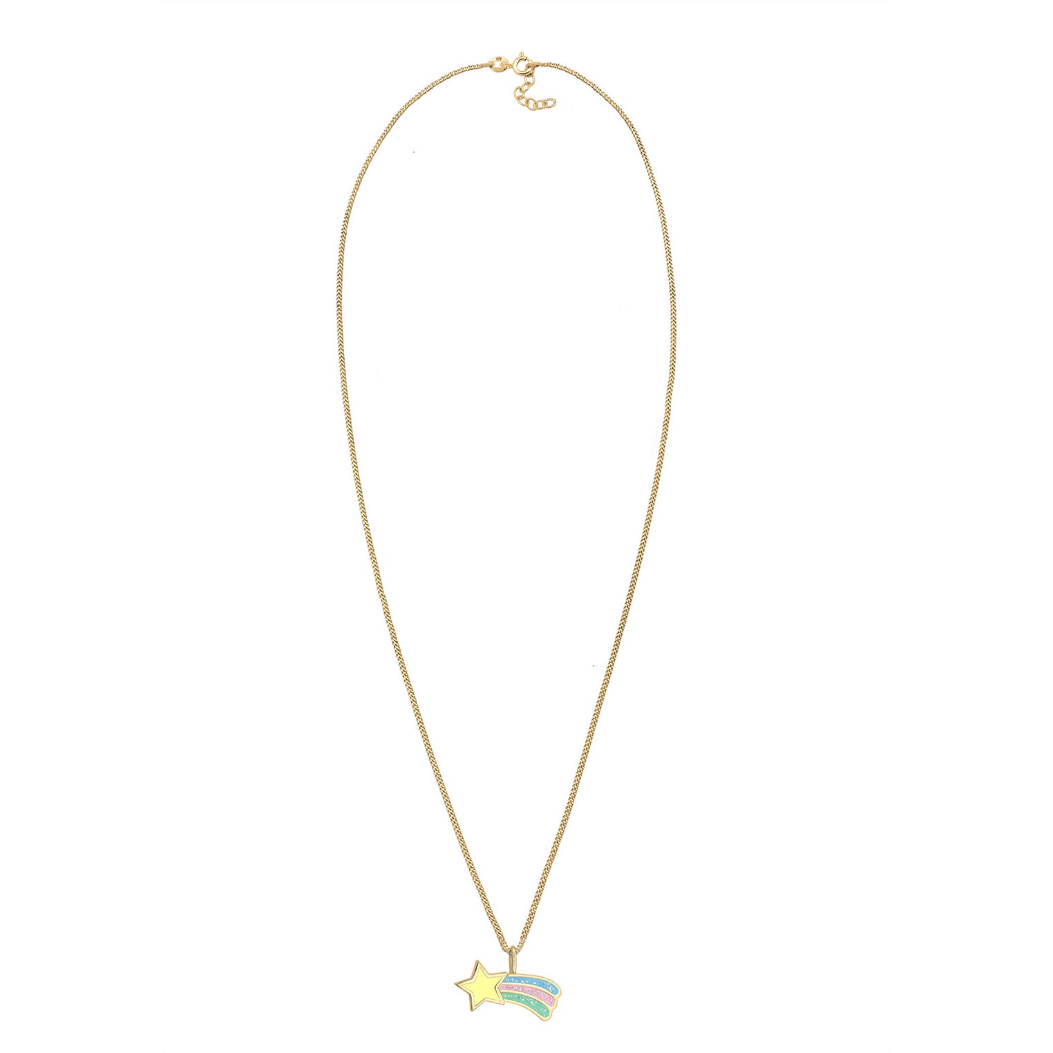 Gold - Elli | Halskette Sternschnuppe | Emaille | 925 Sterling Silber vergoldet