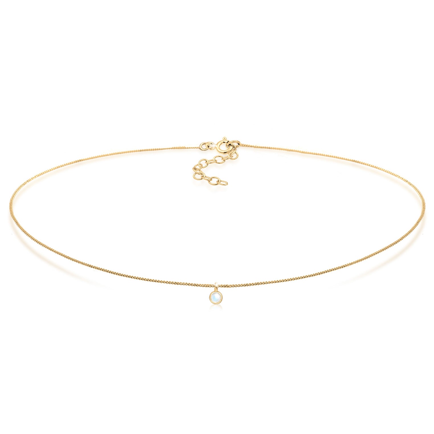 Gold - Elli | Choker | Mondstein (Weiß) | 925 Sterling Silber vergoldet