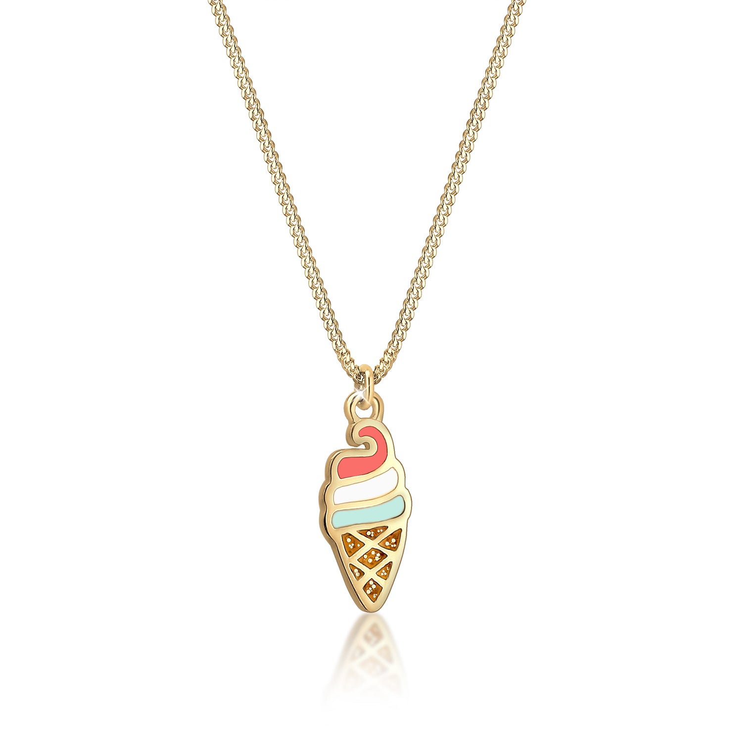 Gold - Elli | Halskette Eis | Emaille | 925 Sterling Silber vergoldet
