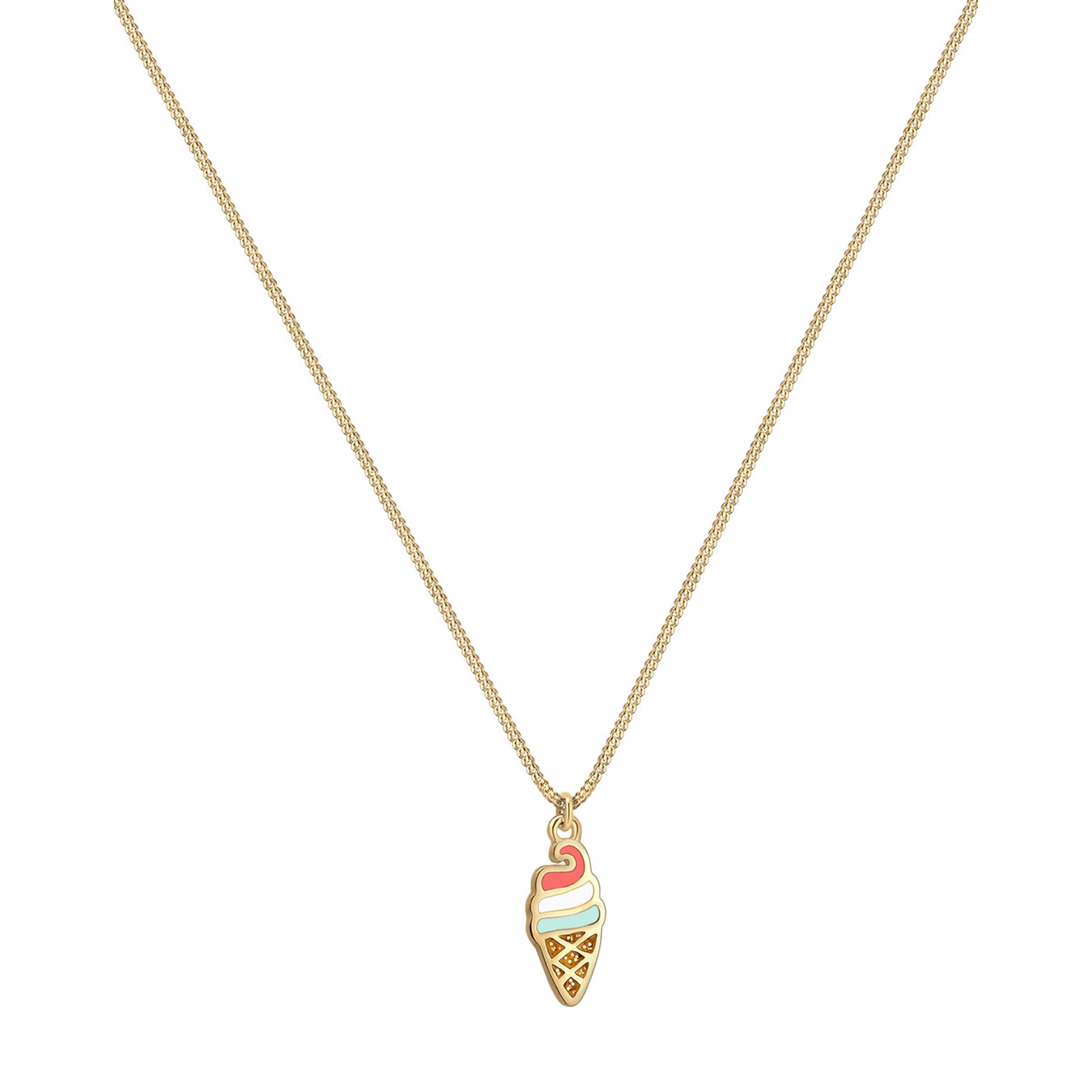 Gold - Elli | Halskette Eis | Emaille | 925 Sterling Silber vergoldet