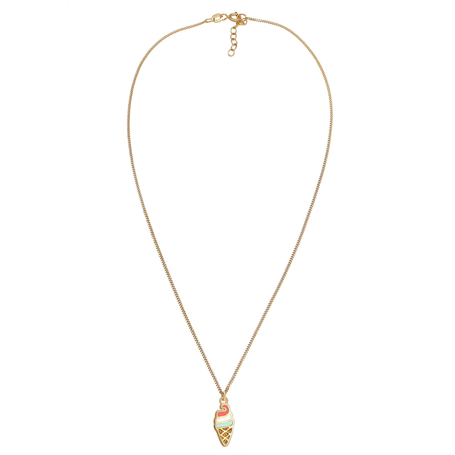 Gold - Elli | Halskette Eis | Emaille | 925 Sterling Silber vergoldet