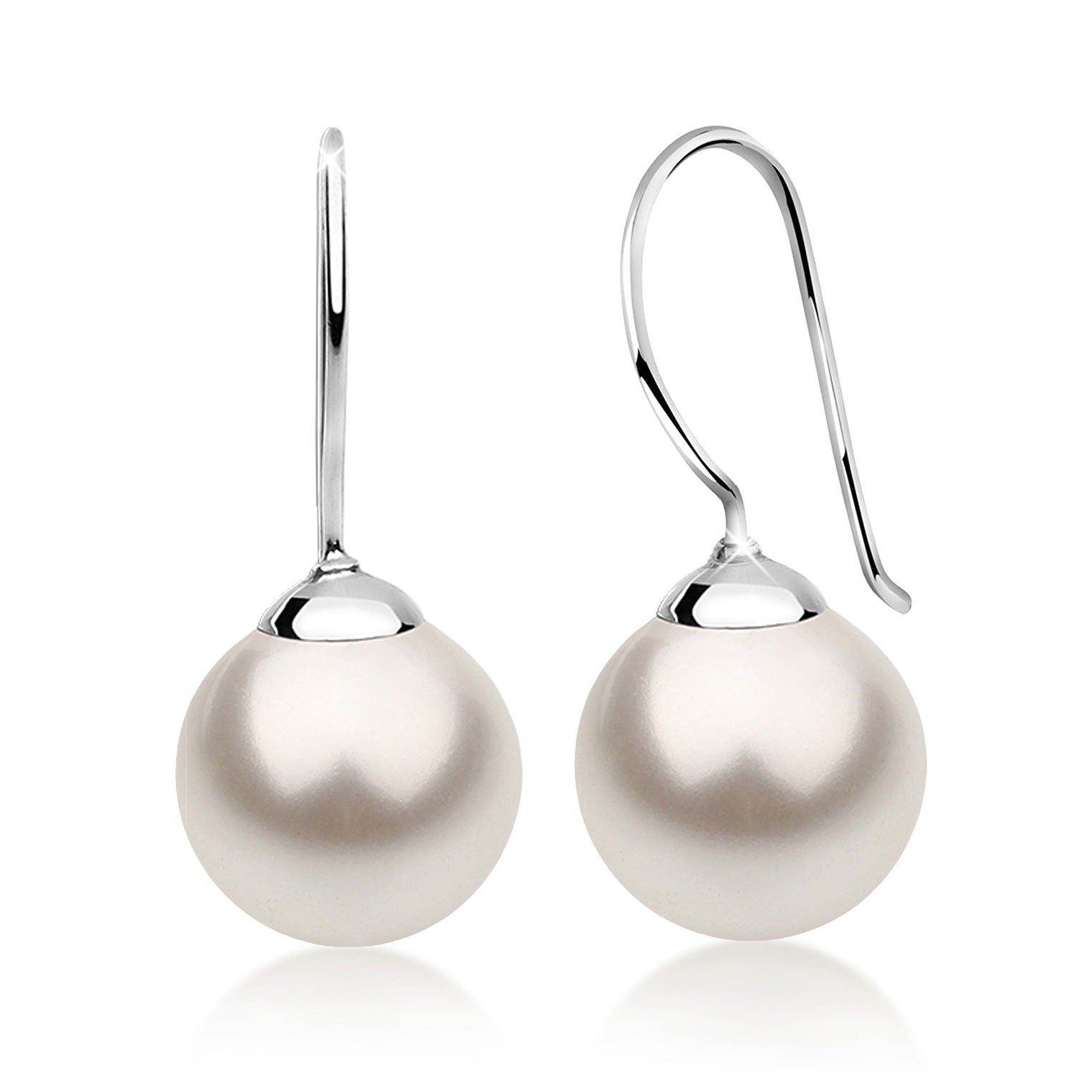 Weiß - Nenalina | Ohrhänger | Perle | 925er Sterling Silber