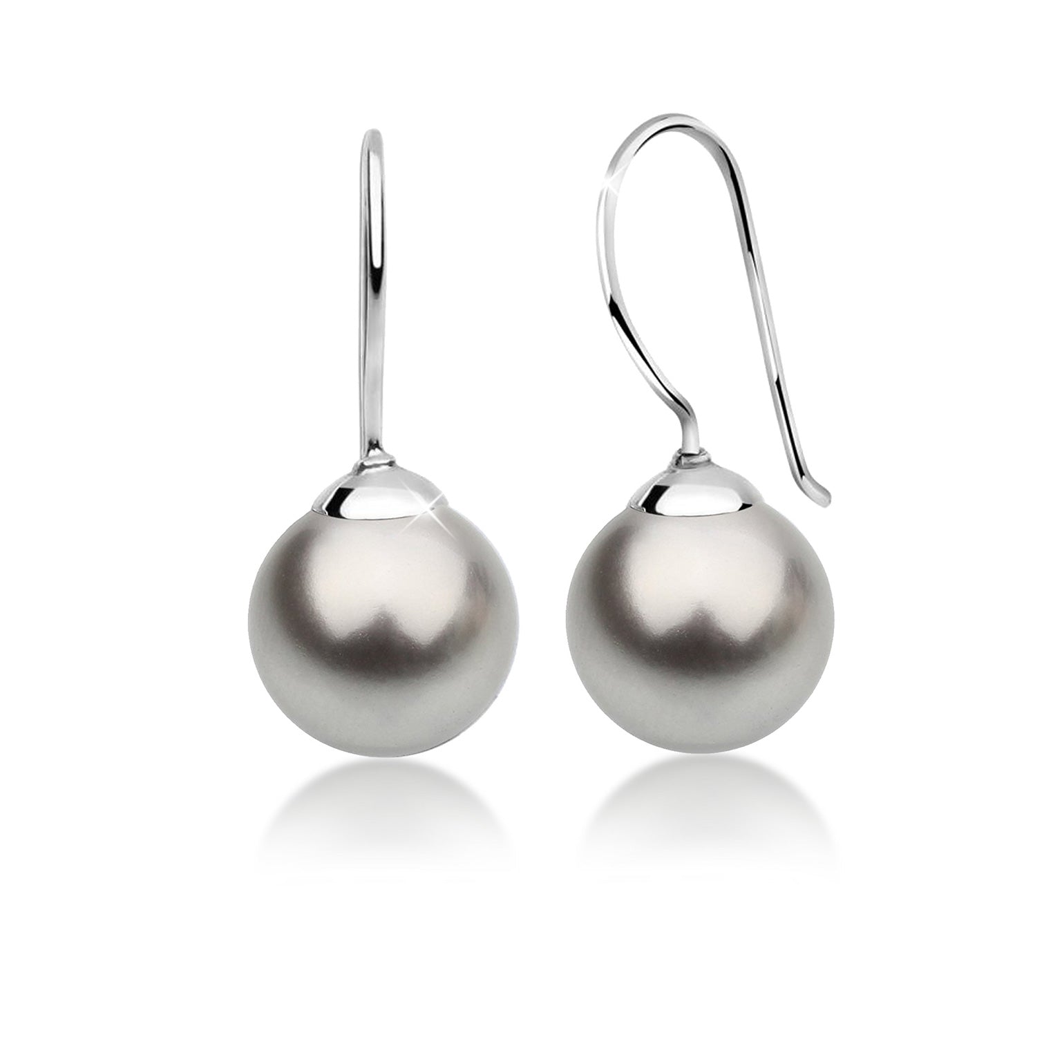 Grau - Nenalina | Ohrhänger | Perle | 925er Sterling Silber