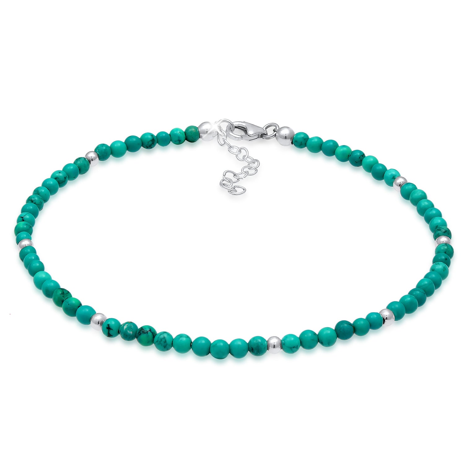 Türkis - Nenalina | Glieder-Fußkettchen | Howlith ( Türkis ) | 925er Sterling Silber