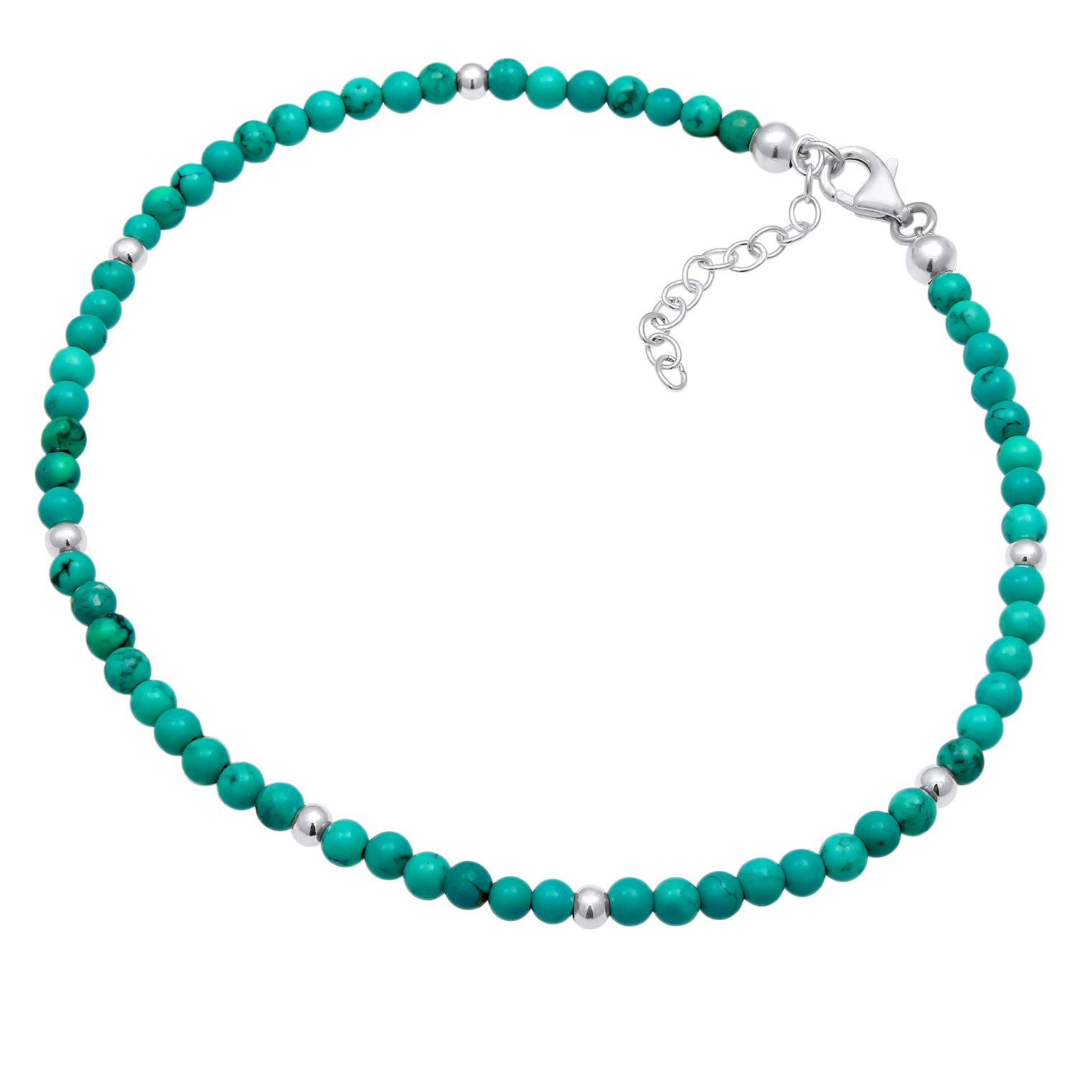 Türkis - Nenalina | Glieder-Fußkettchen | Howlith ( Türkis ) | 925er Sterling Silber
